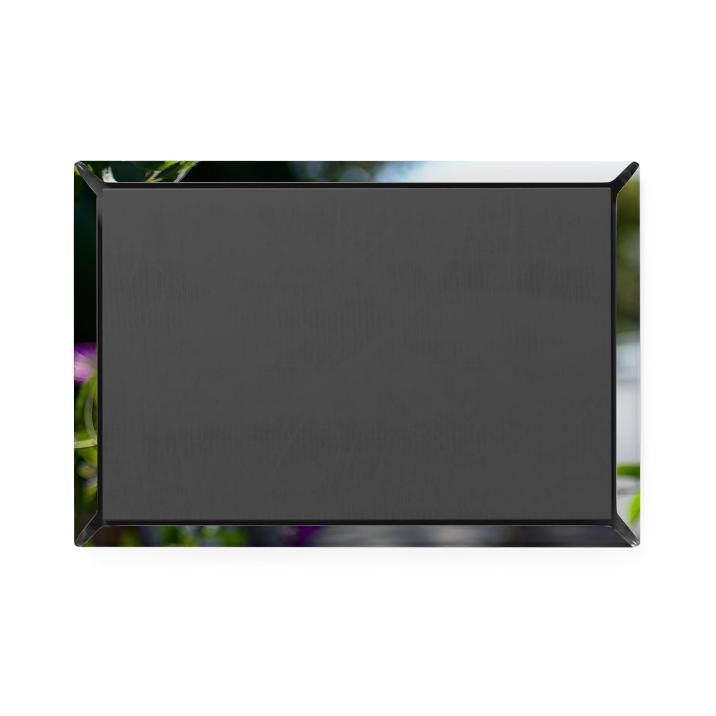Back view of a rectangular button magnet.