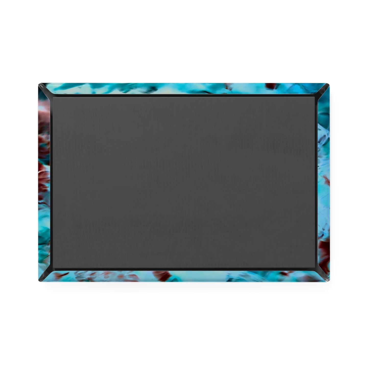 Back view of a rectangular button magnet.