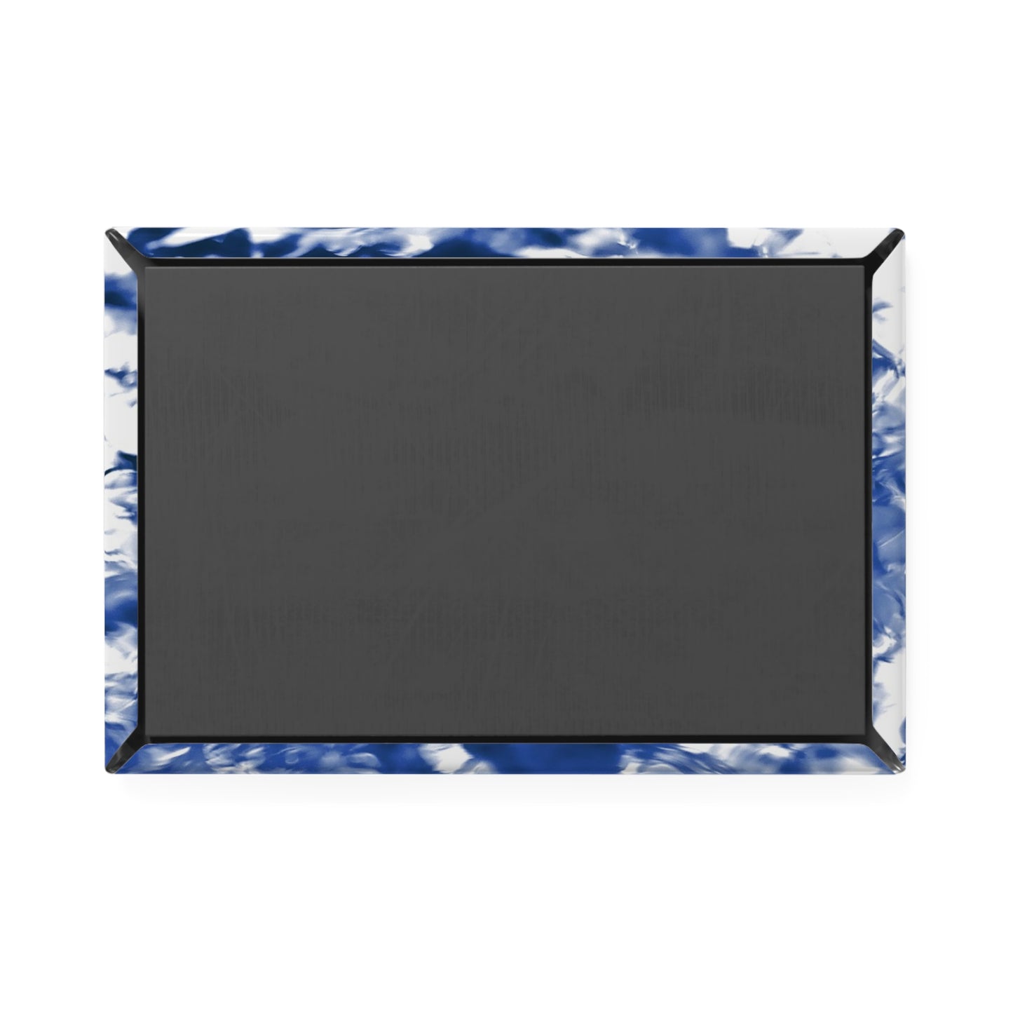 Back view of a rectangular button magnet.