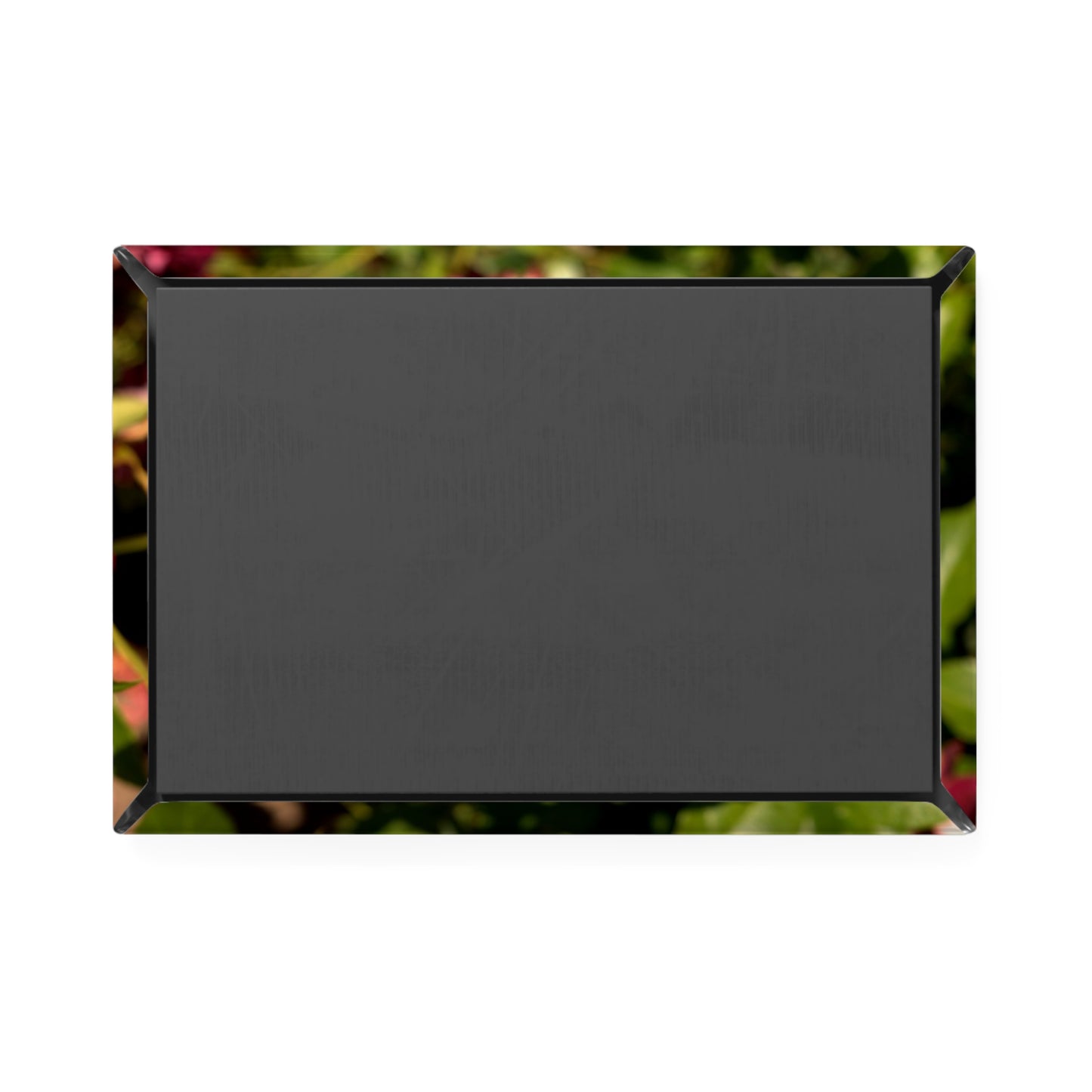Back view of a rectangular button magnet.