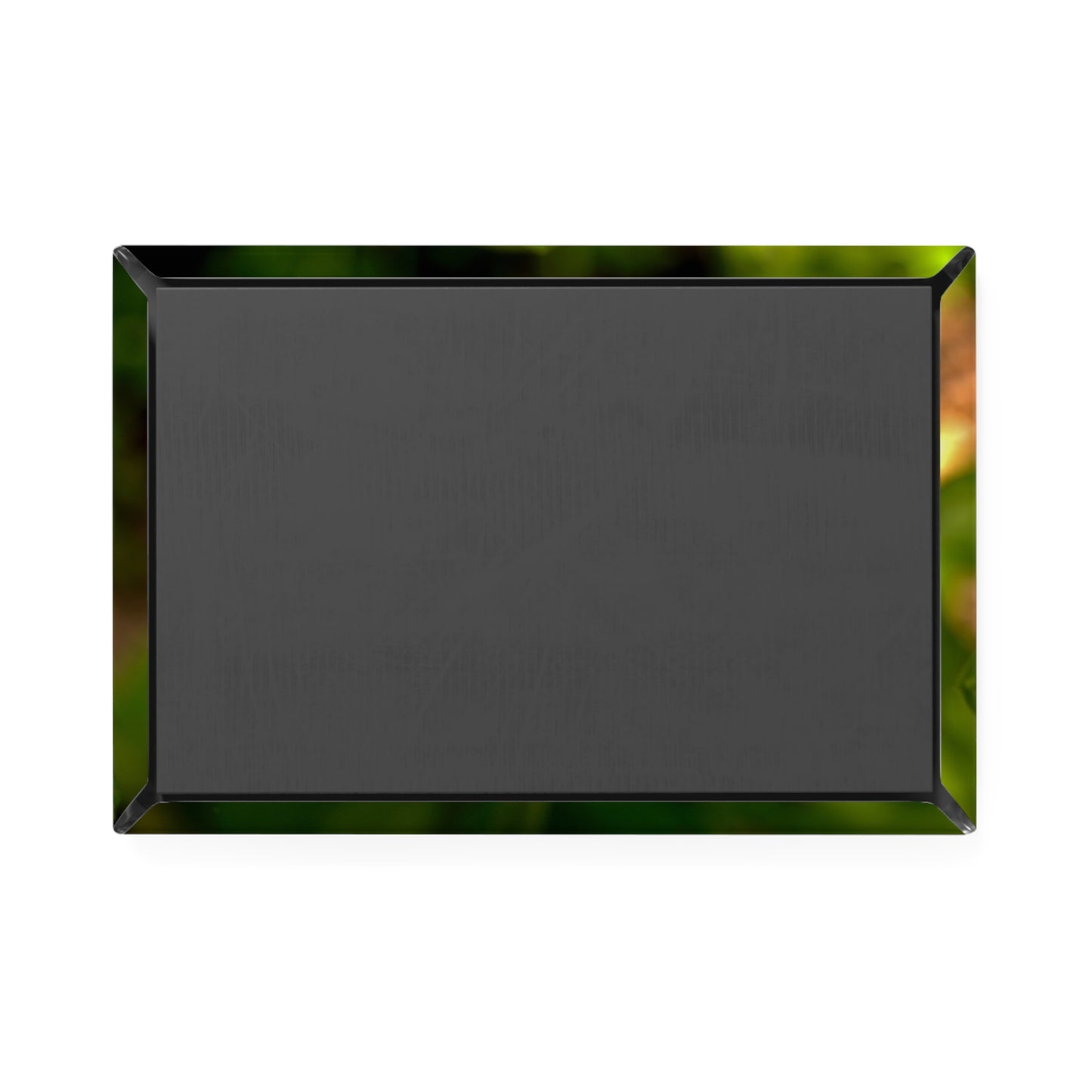 Back view of a rectangular button magnet.