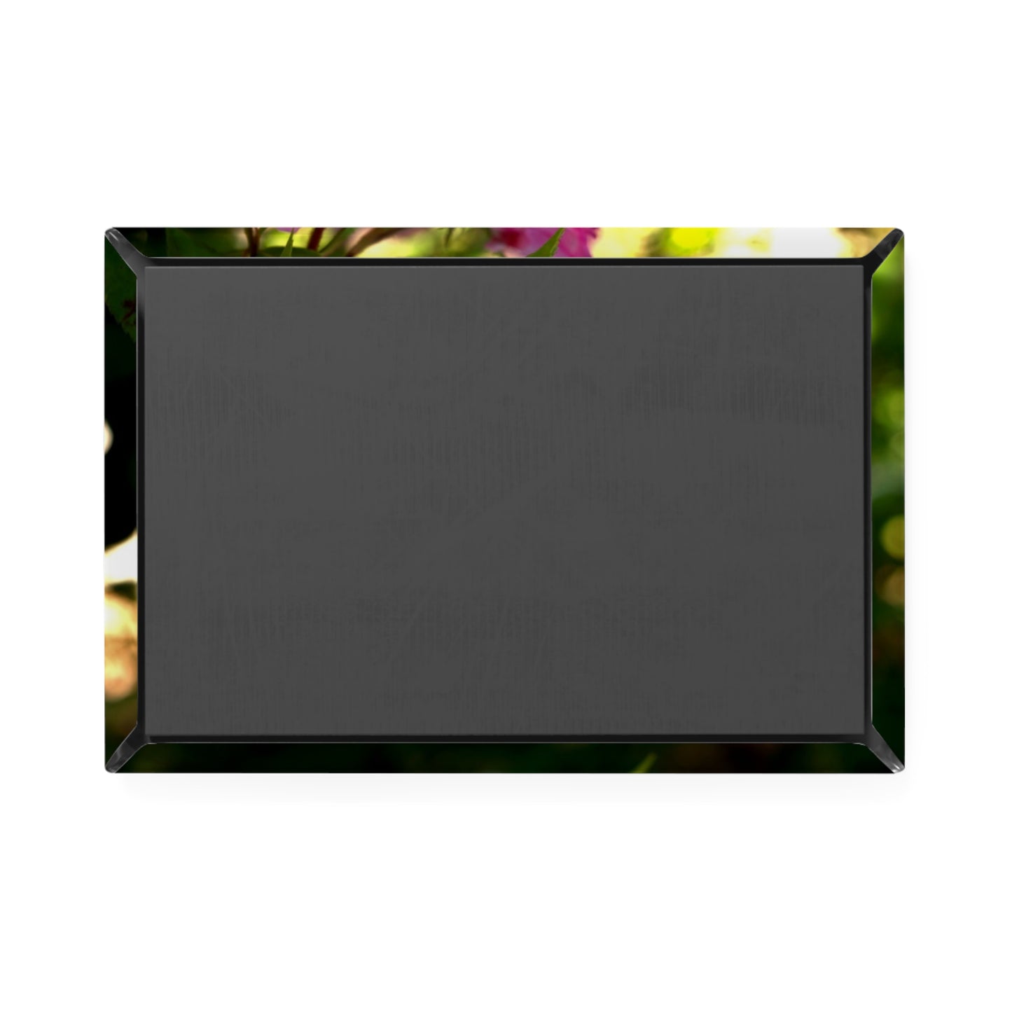 Back view of a rectangular button magnet.