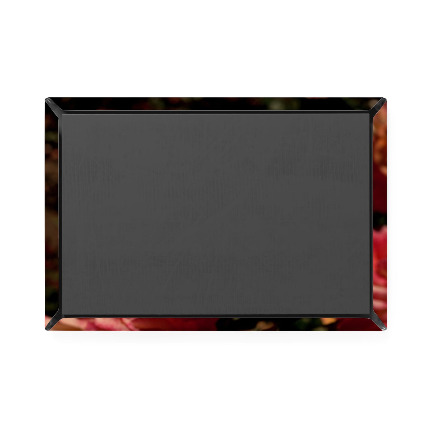 Back view of a rectangular button magnet.