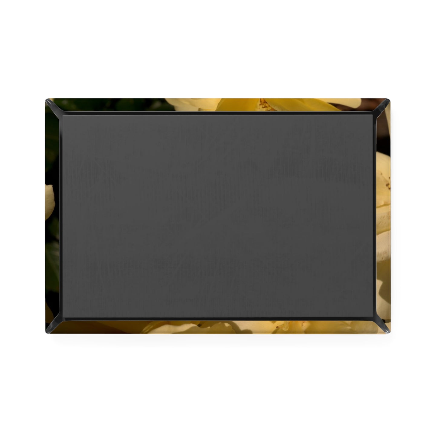 Back view of a rectangular button magnet.