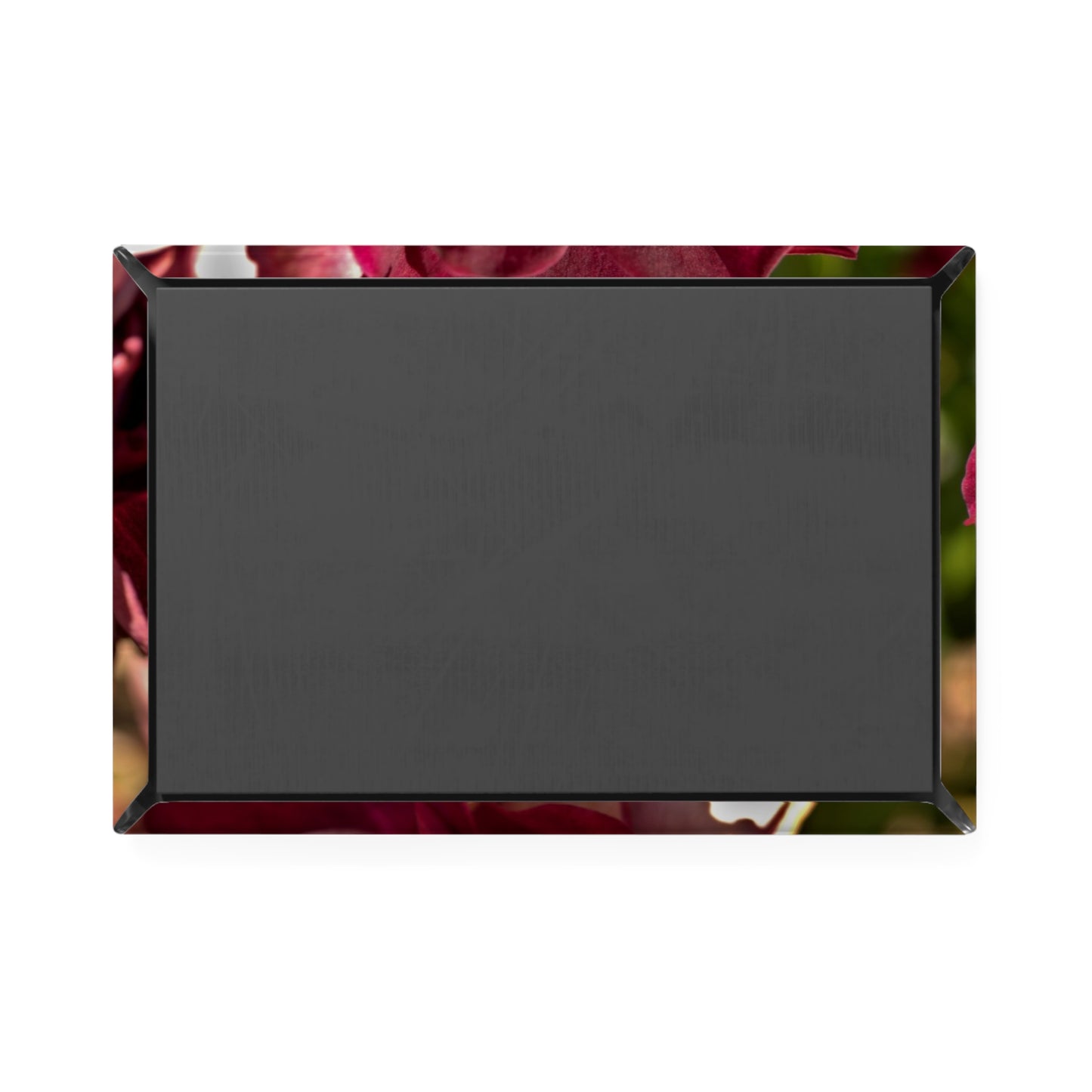 Back view of a rectangular button magnet.
