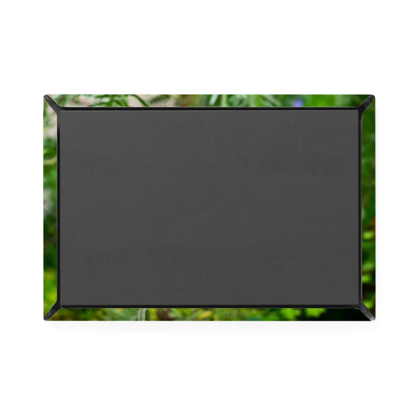 Back view of a rectangular button magnet.