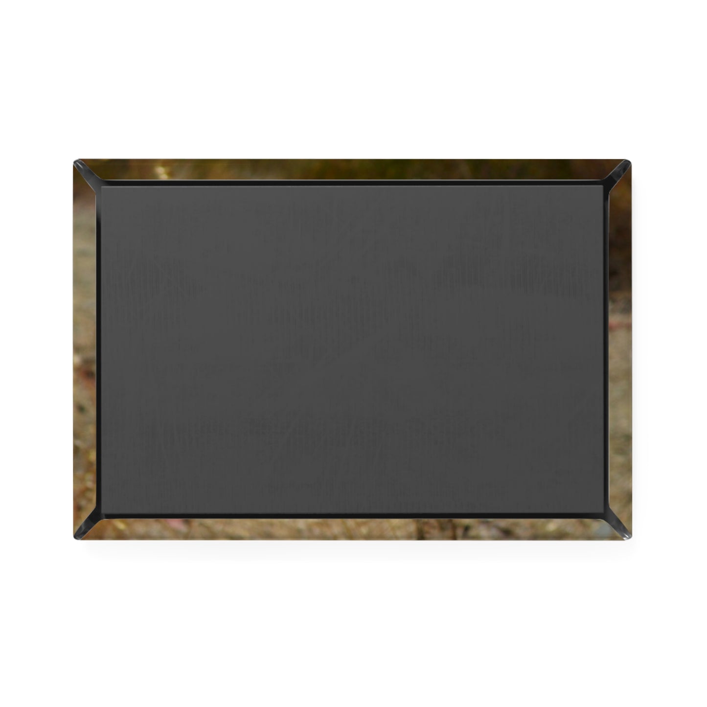 Back view of a rectangular button magnet.