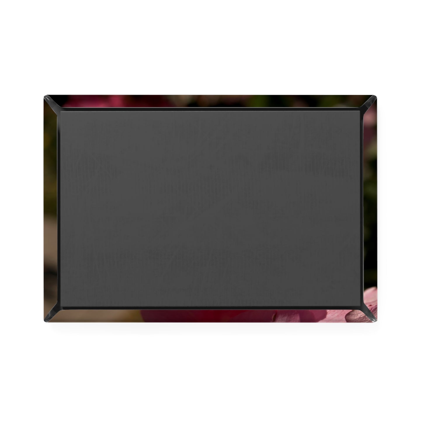 Back view of a rectangular button magnet.