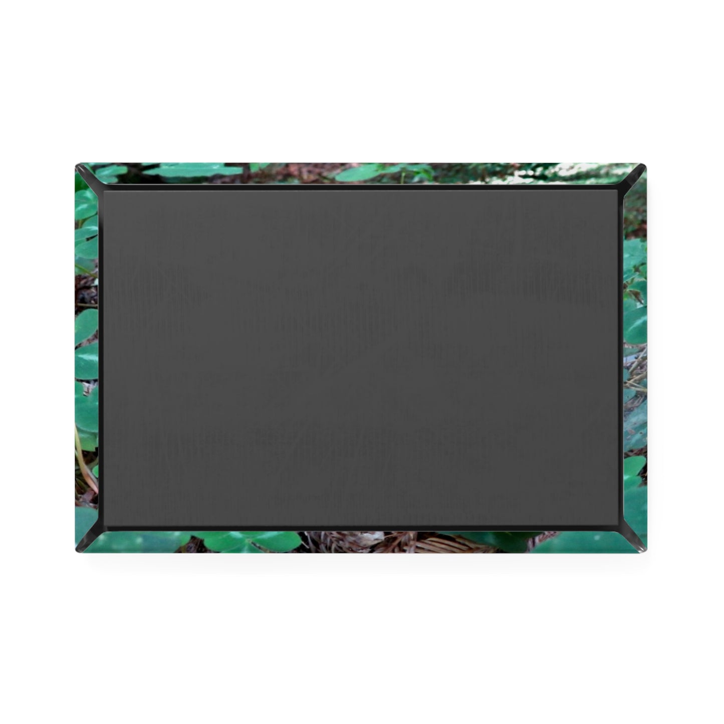 Back view of a rectangular button magnet.