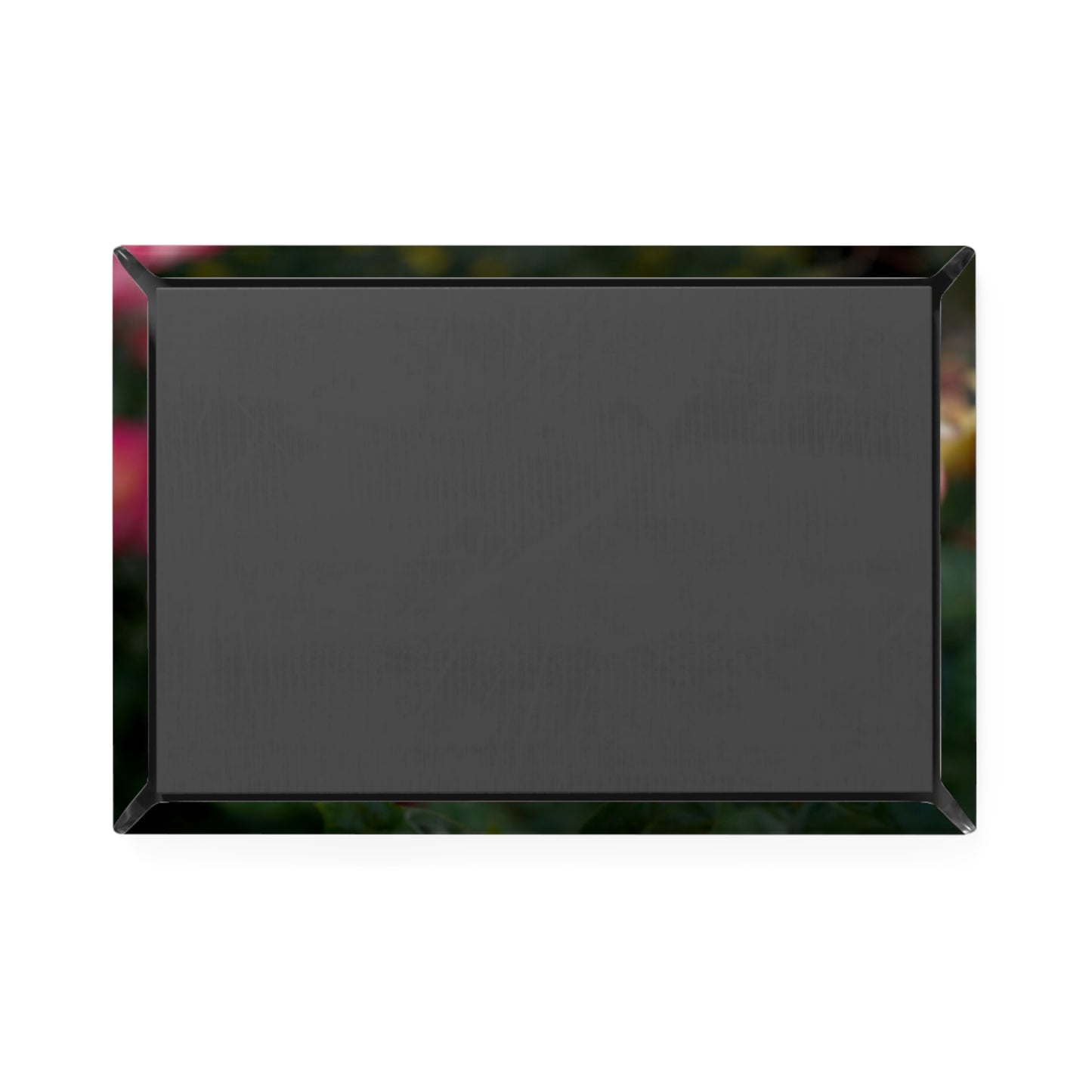 Back view of a rectangular button magnet.