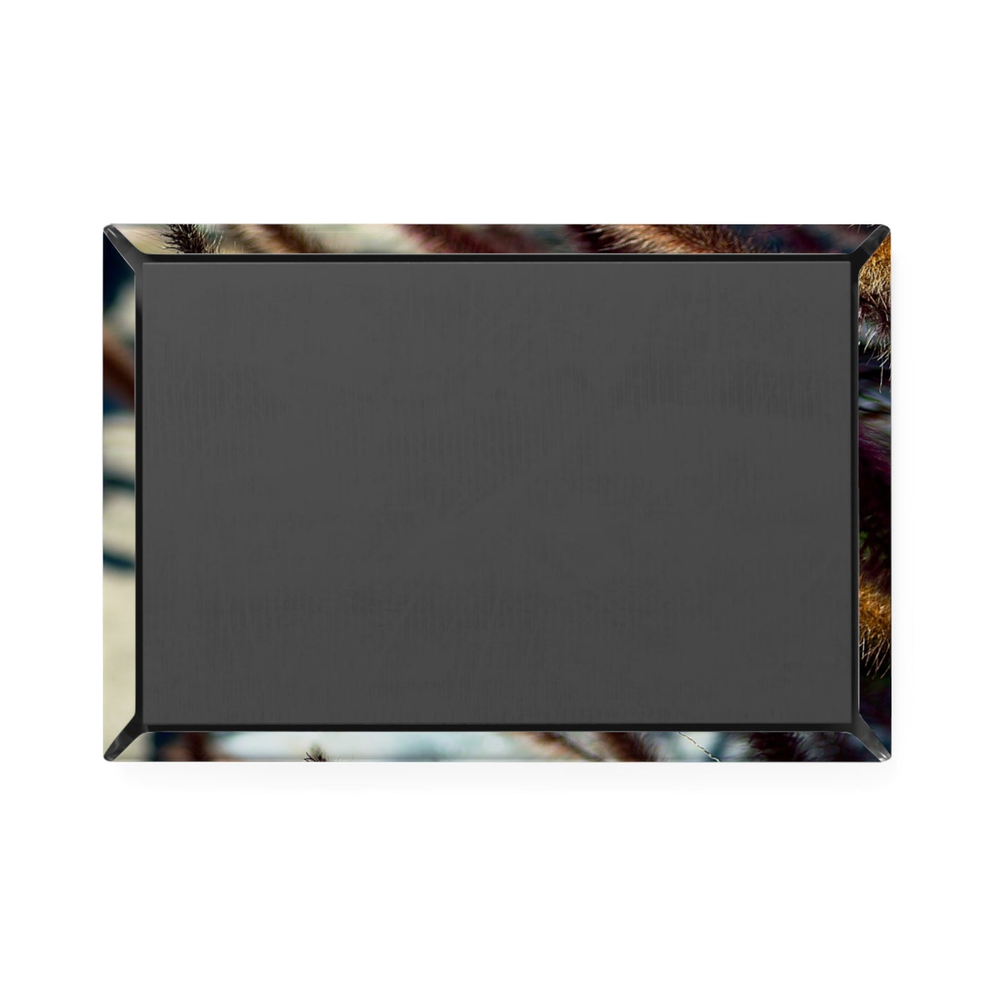 Back view of a rectangular button magnet.