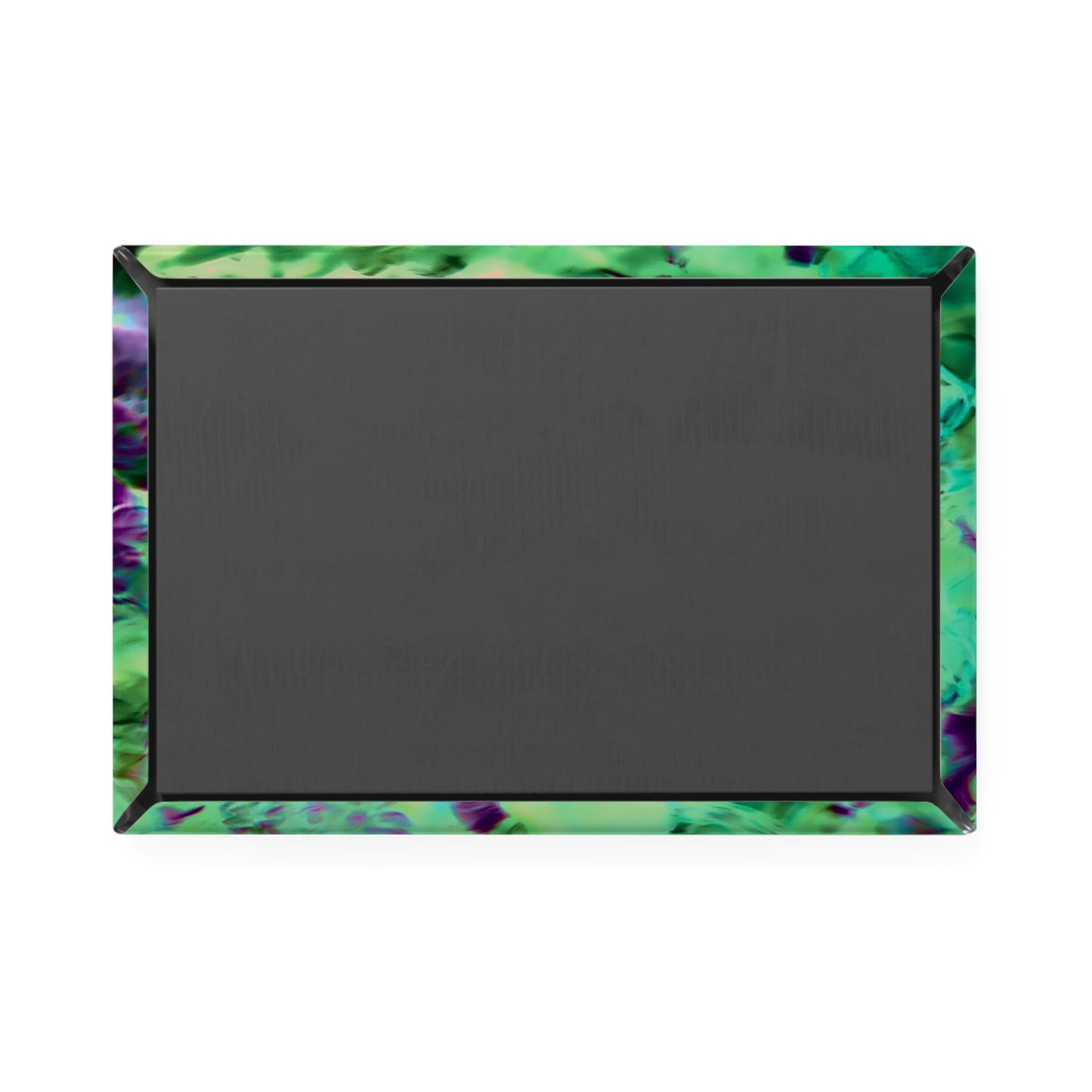 Back view of a rectangular button magnet.
