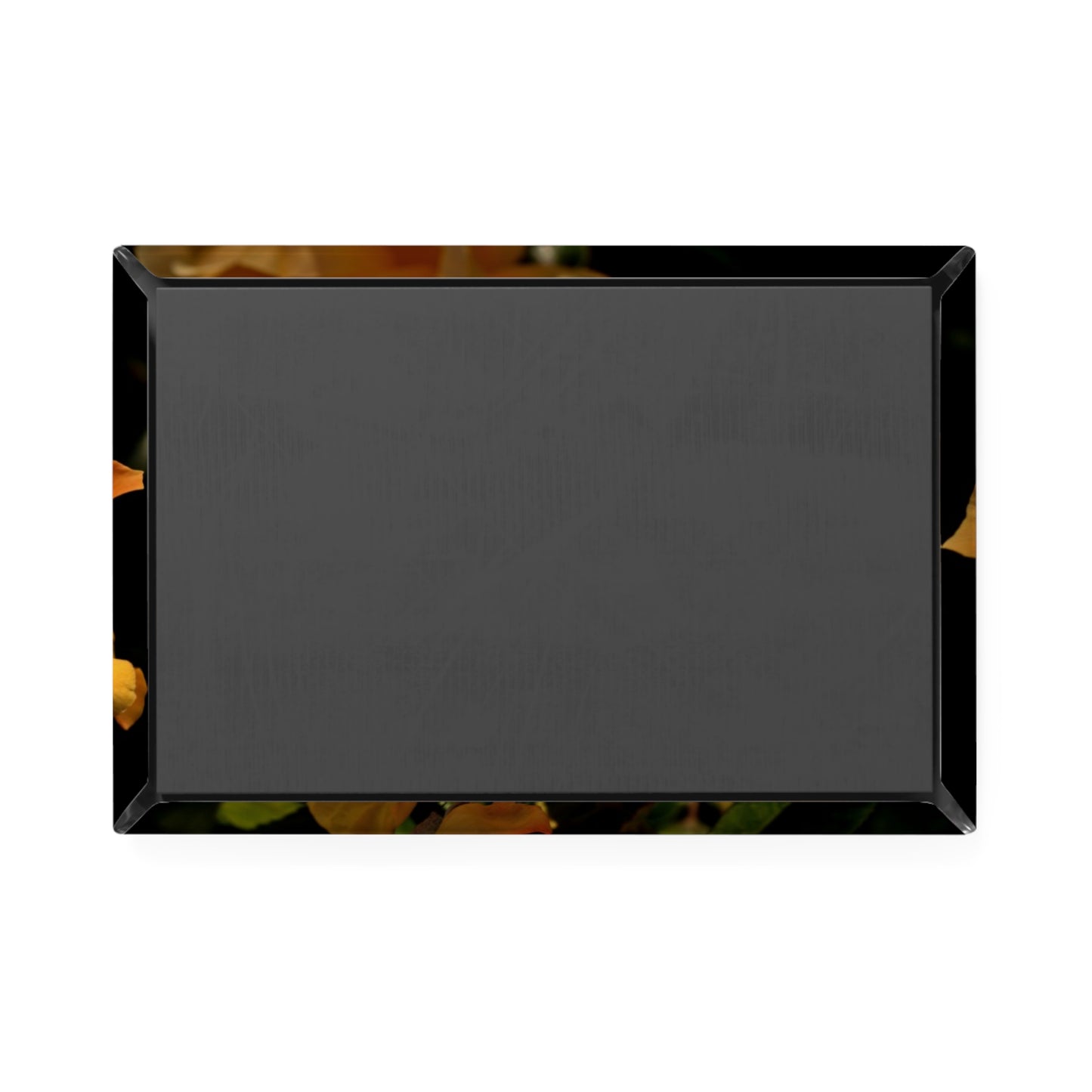 Back view of a rectangular button magnet.