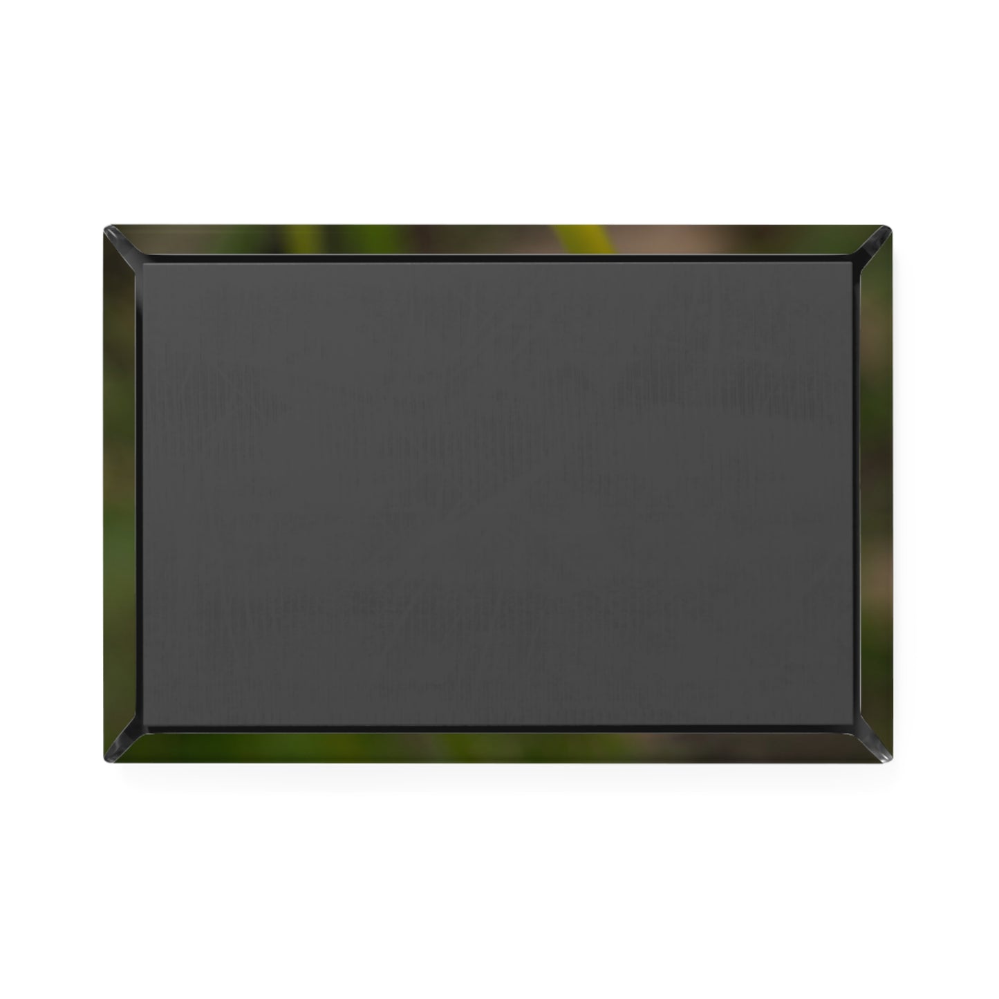 Back view of a rectangular button magnet.