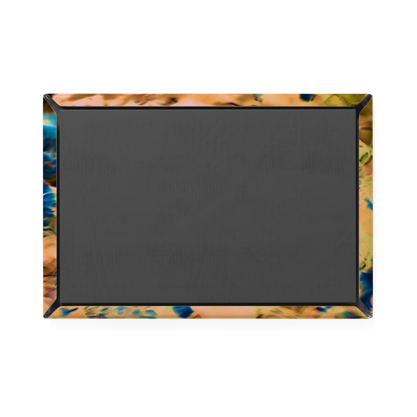 Back view of a rectangular button magnet.