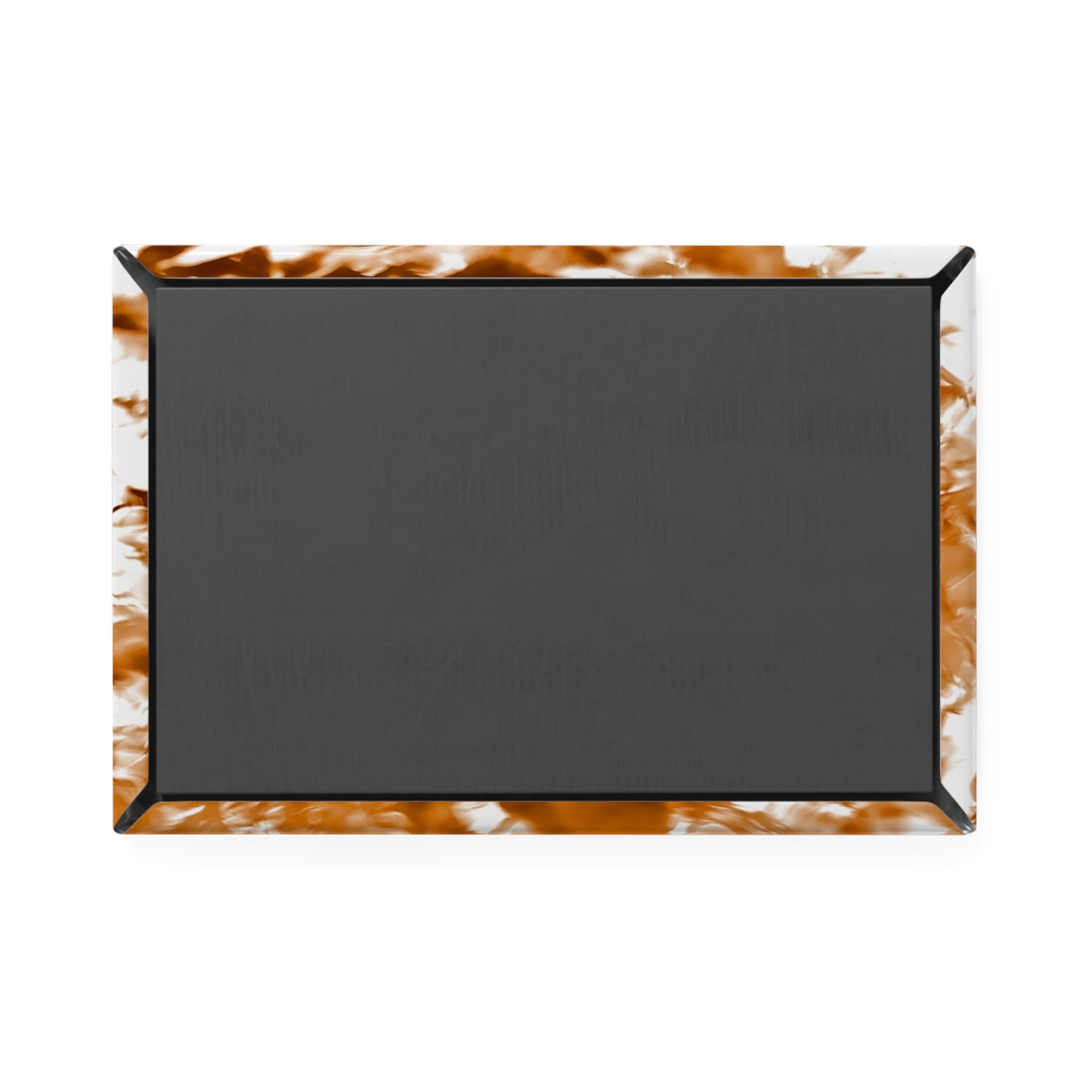 Back view of a rectangular button magnet.