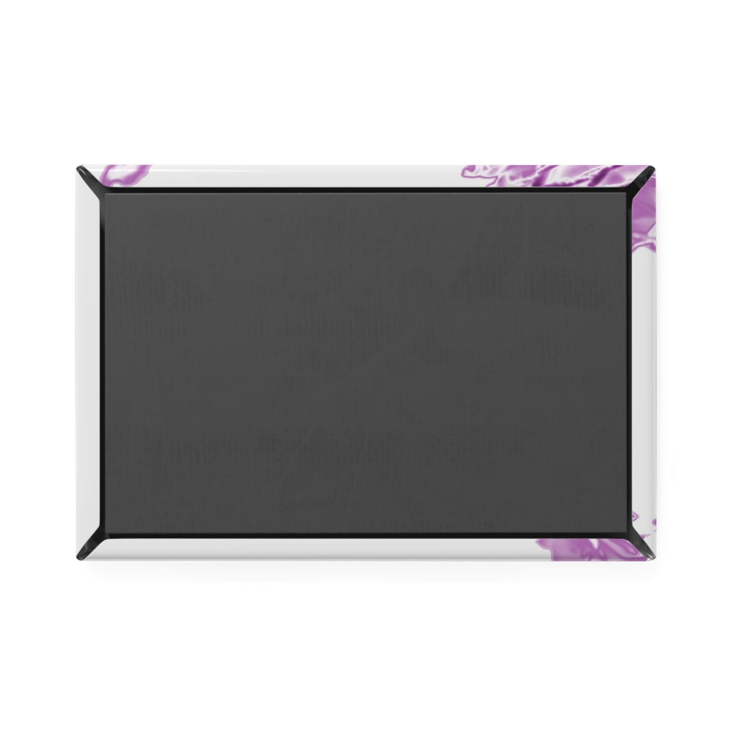 Back view of a rectangular button magnet.
