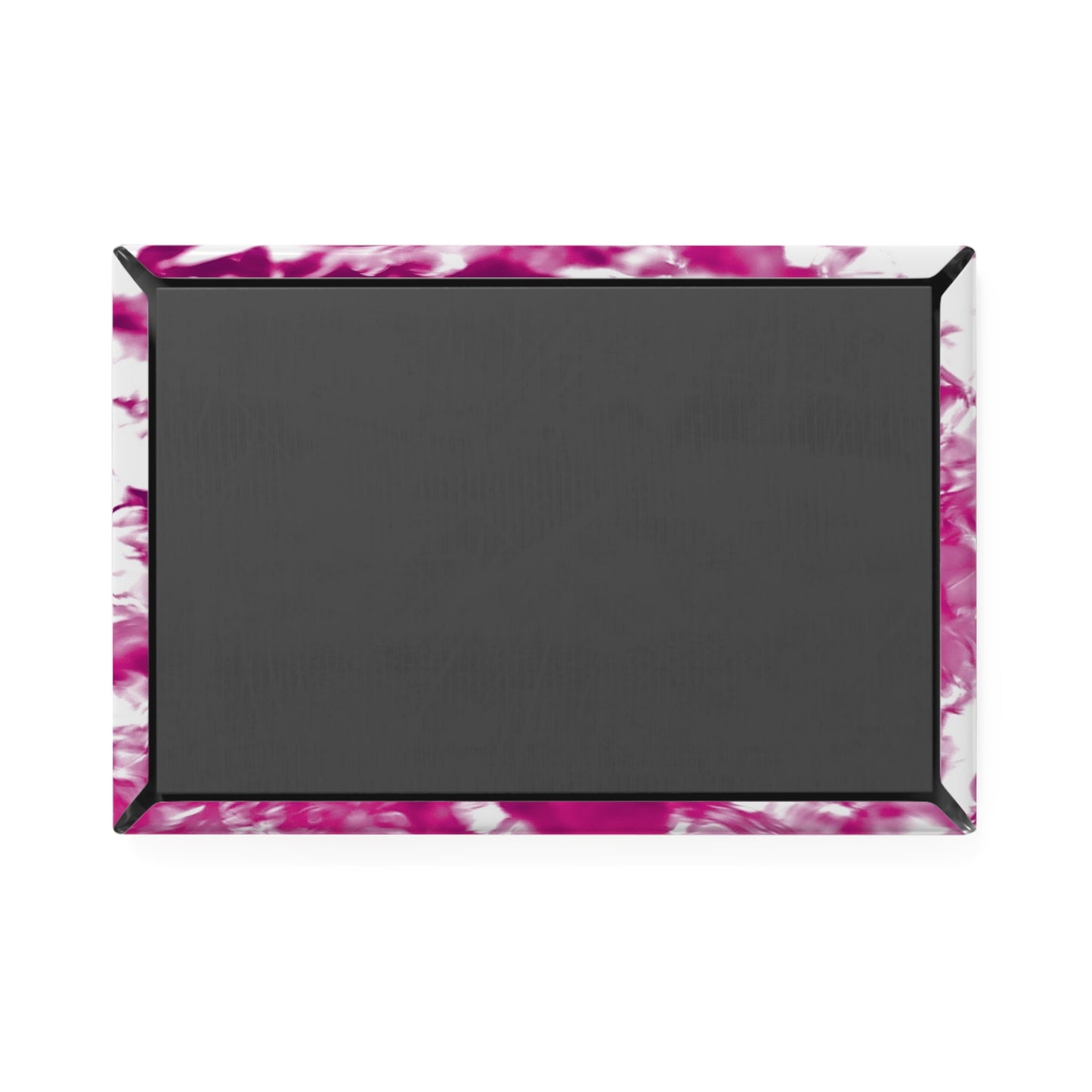 Back view of a rectangular button magnet.
