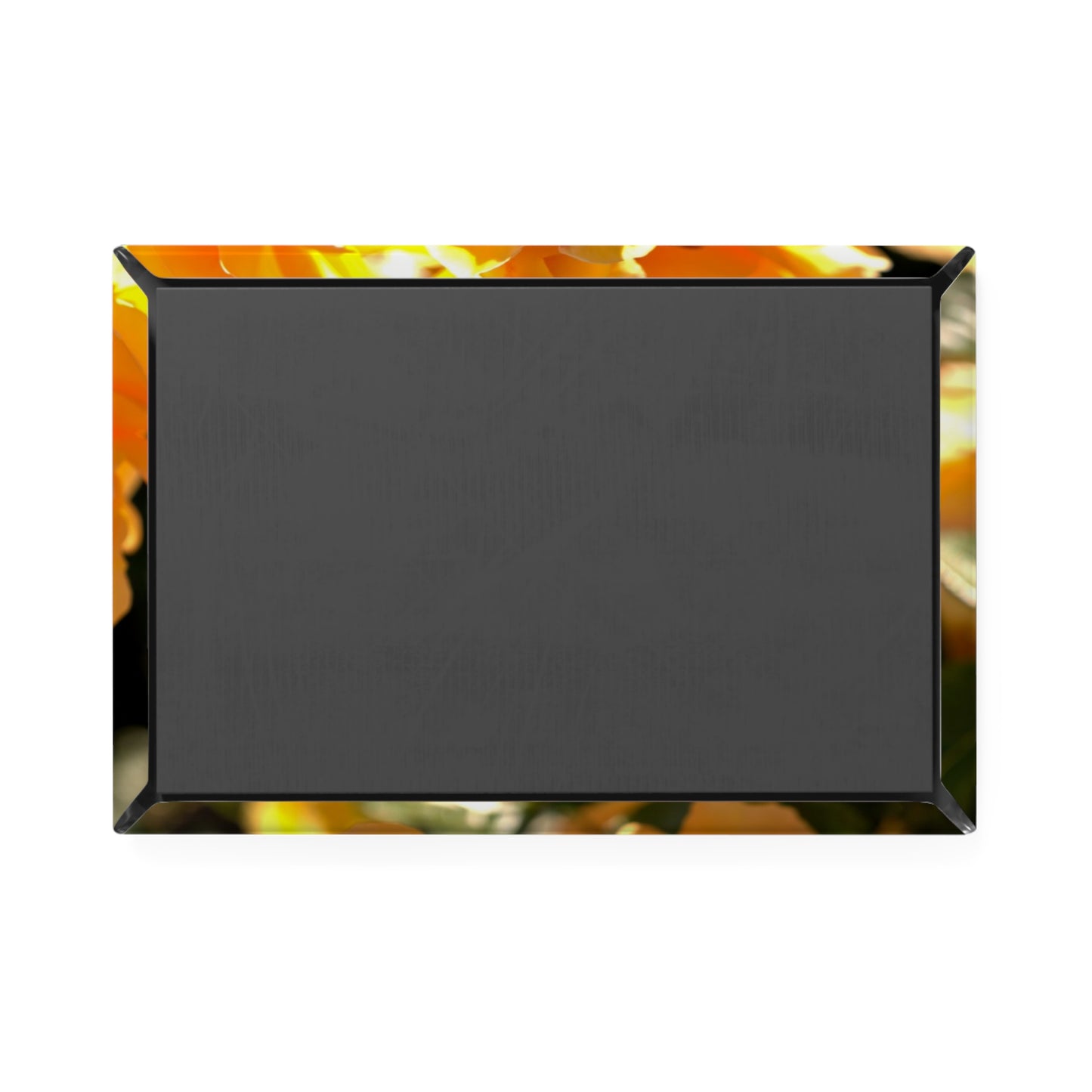 Back view of a rectangular button magnet.