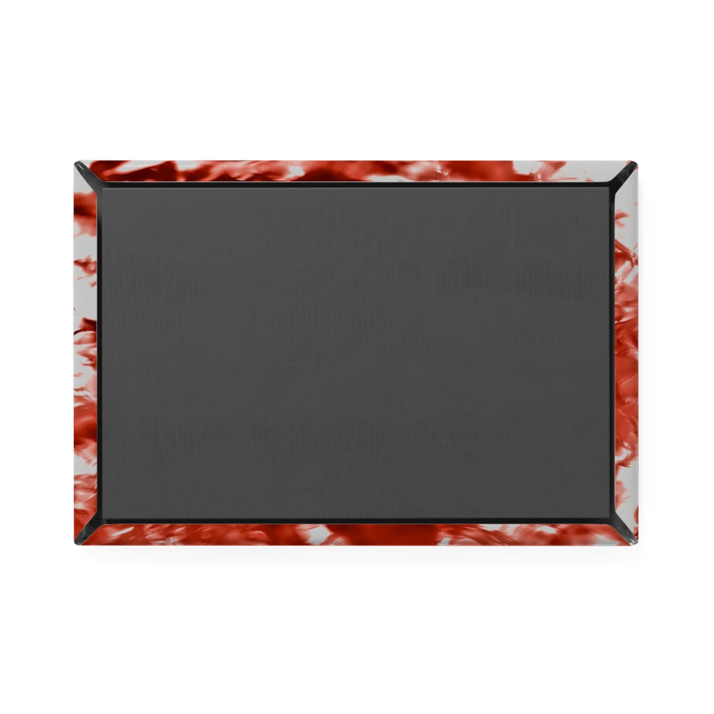 Back view of a rectangular button magnet.