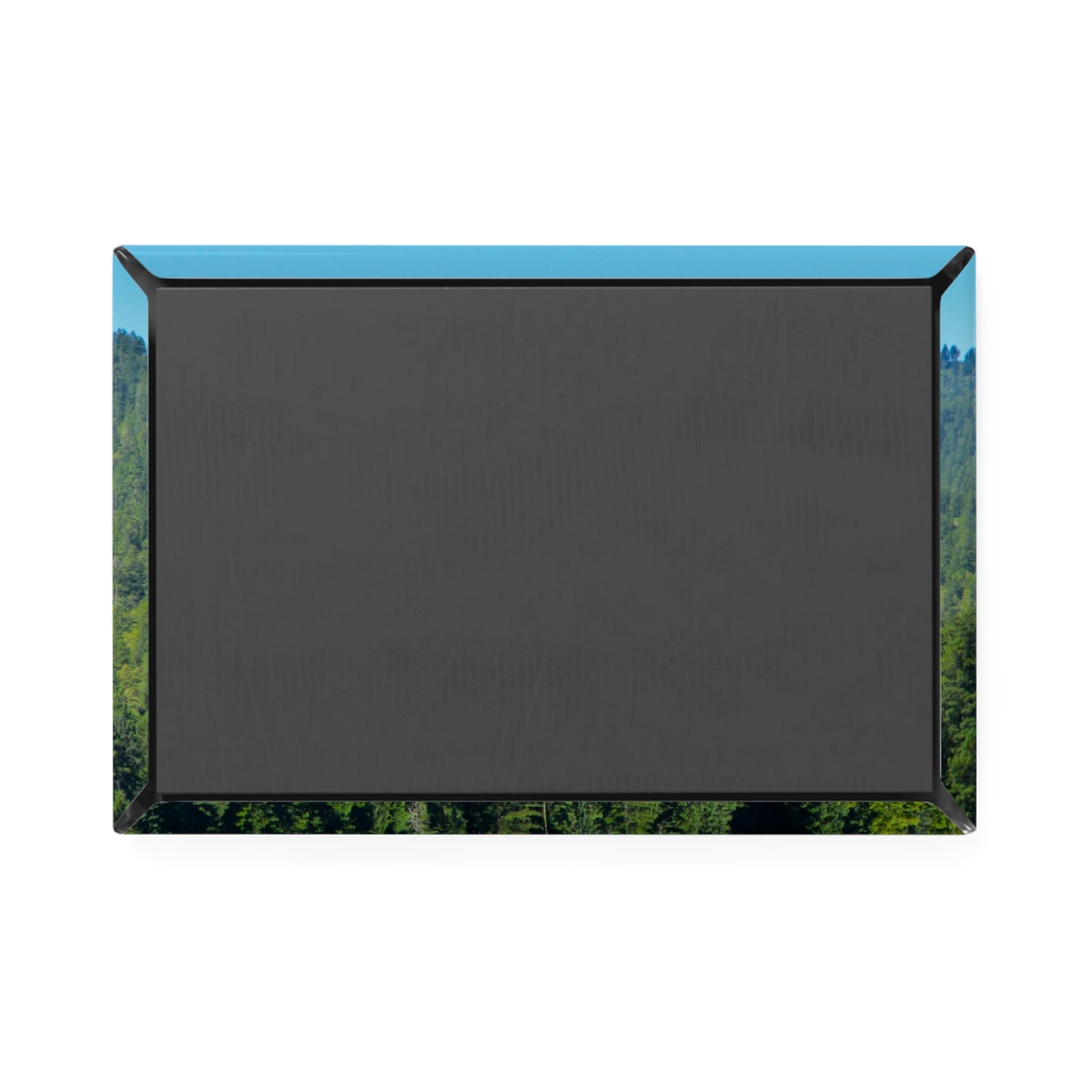 Back view of a rectangular button magnet.