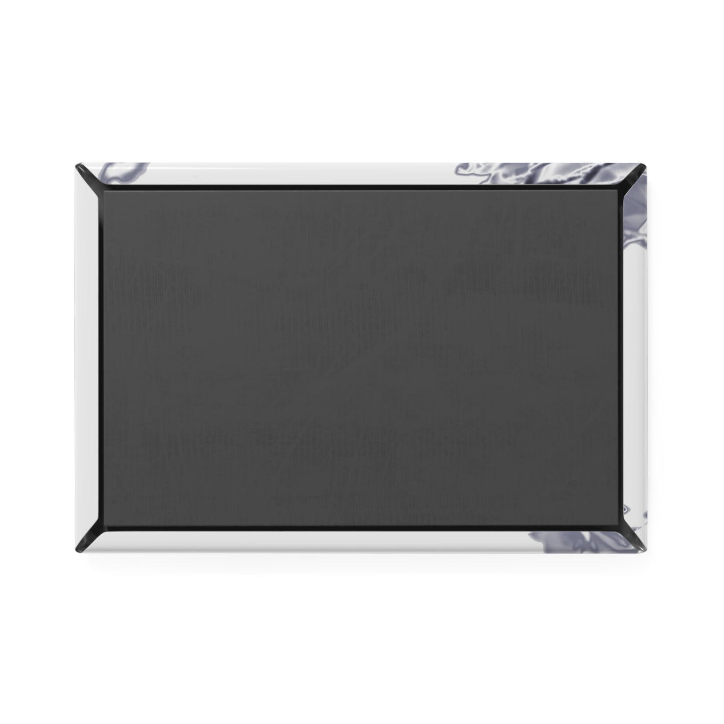 Back view of a rectangular button magnet.