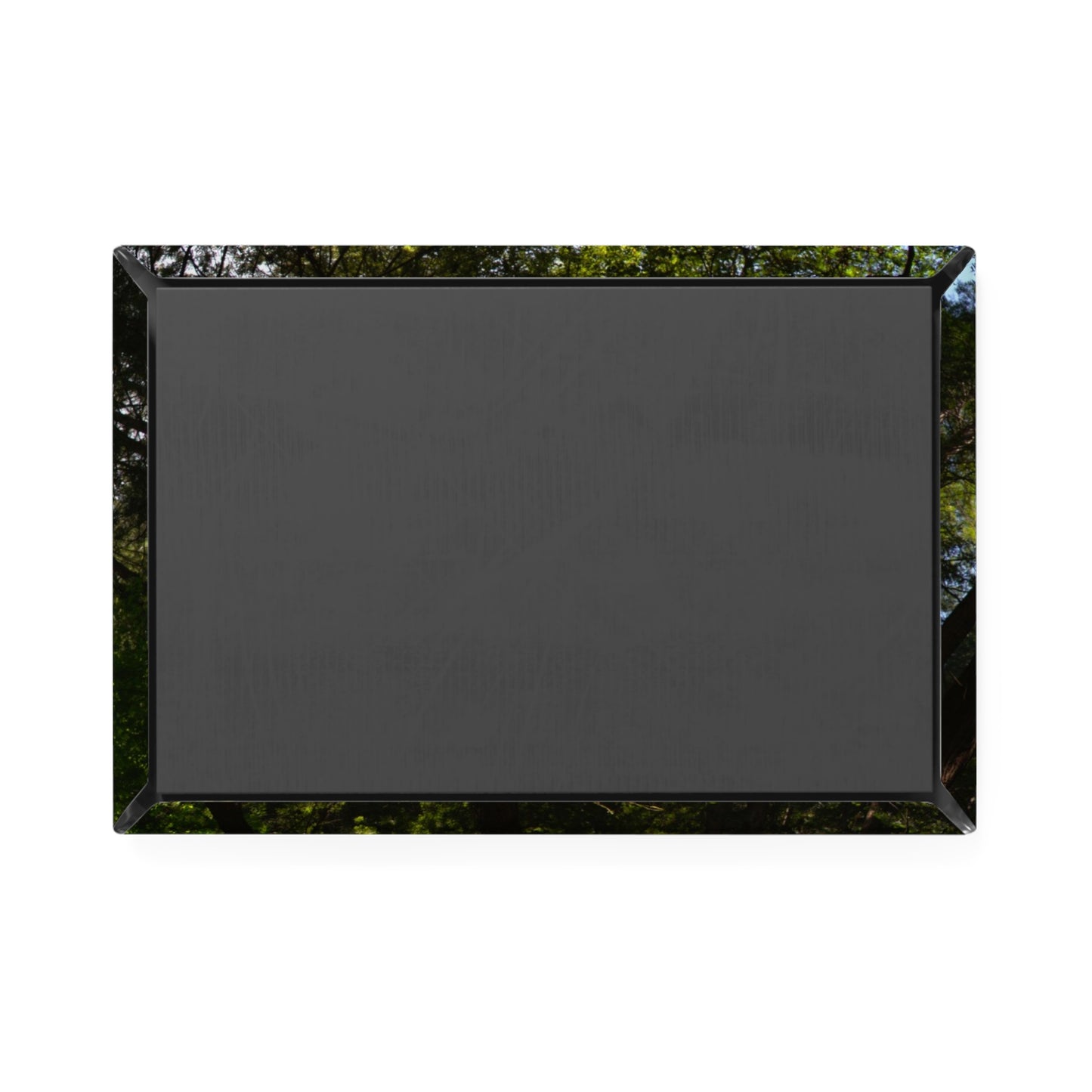 Back view of a rectangular button magnet.