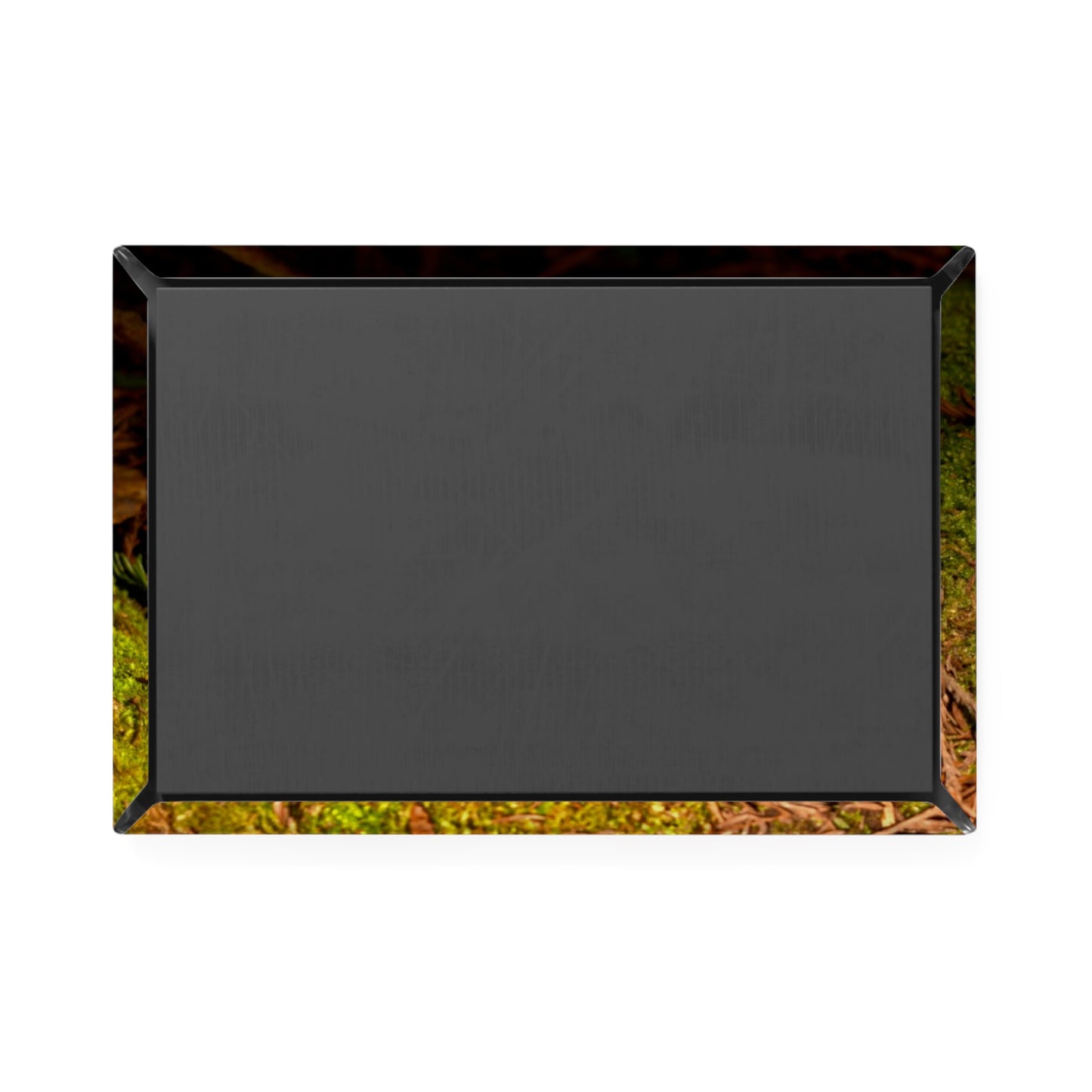 Back view of a rectangular button magnet.