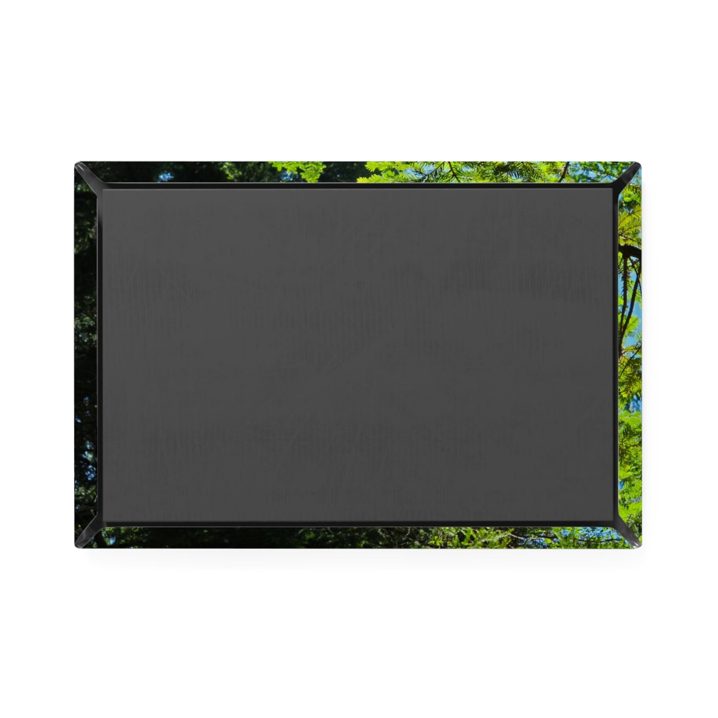 Back view of a rectangular button magnet.