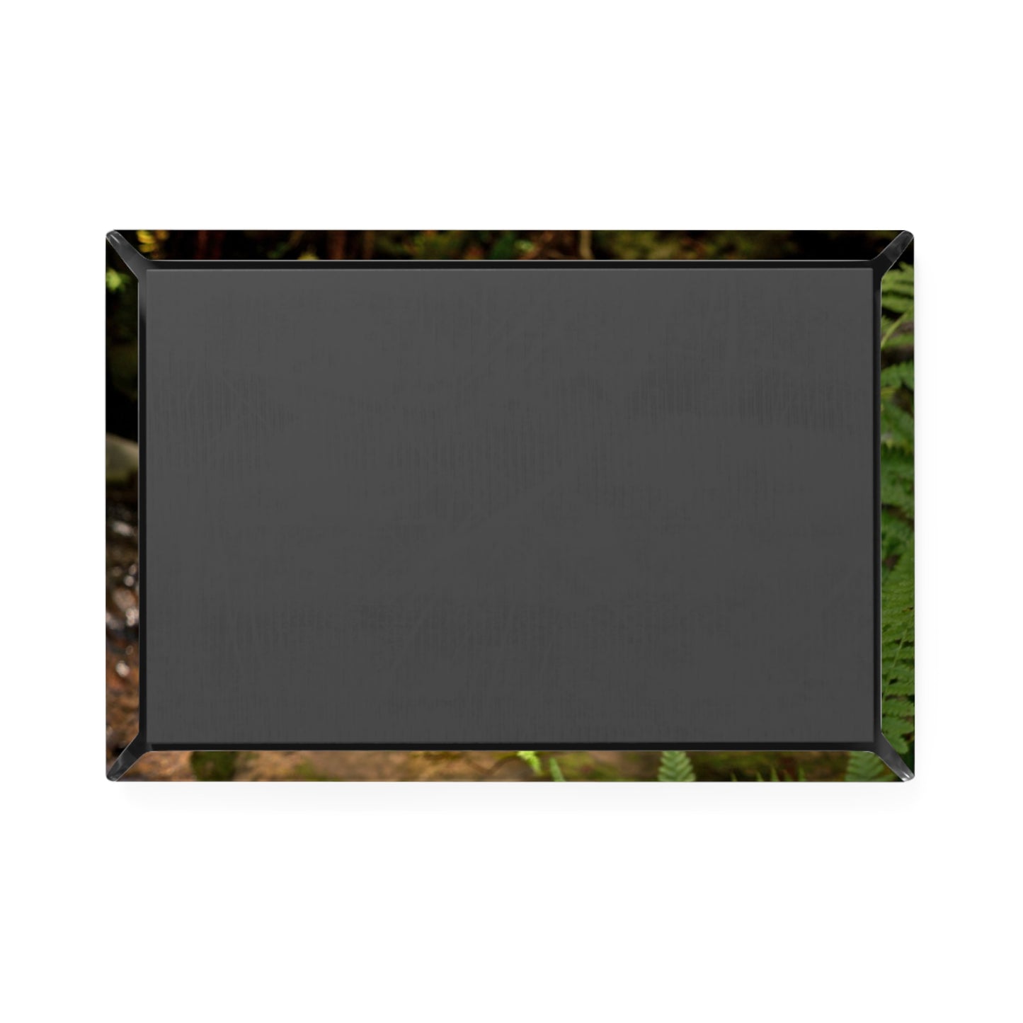 Back view of a rectangular button magnet.