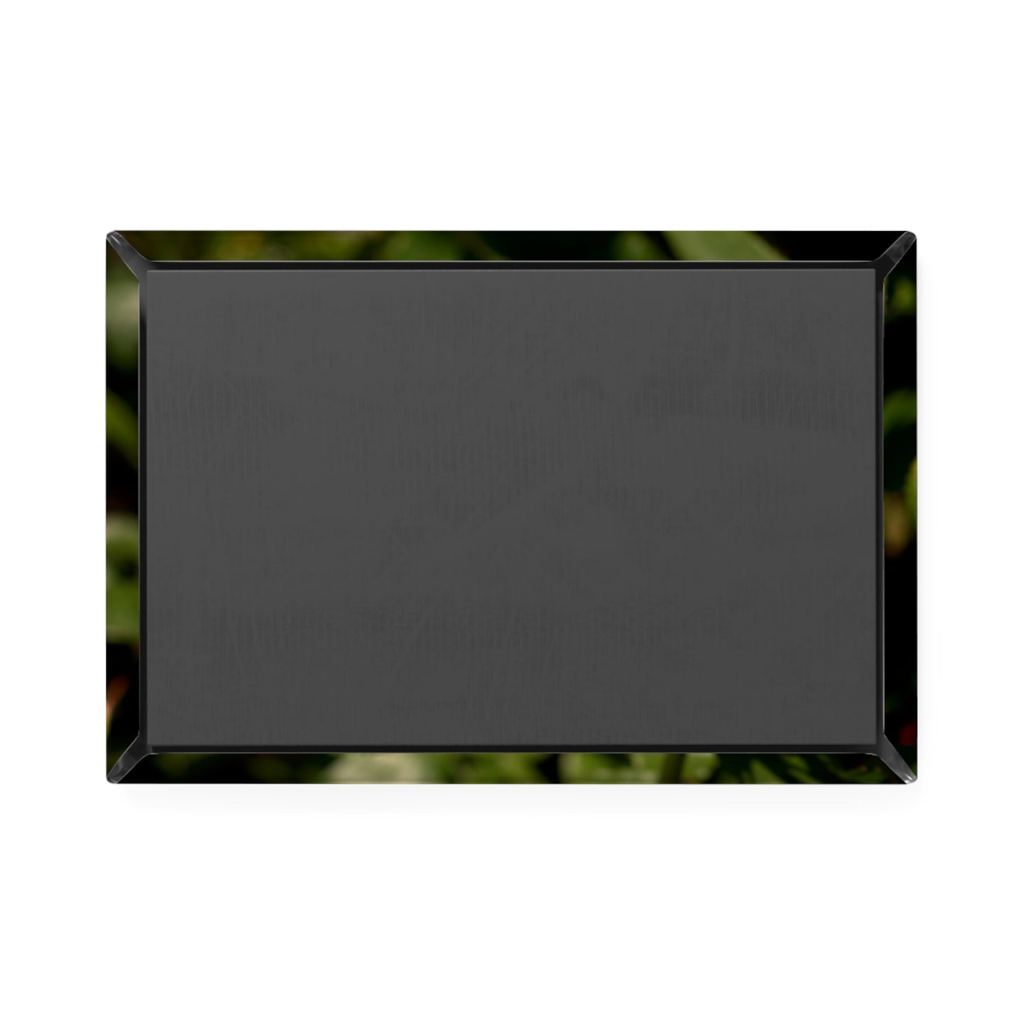 Back view of a rectangular button magnet.