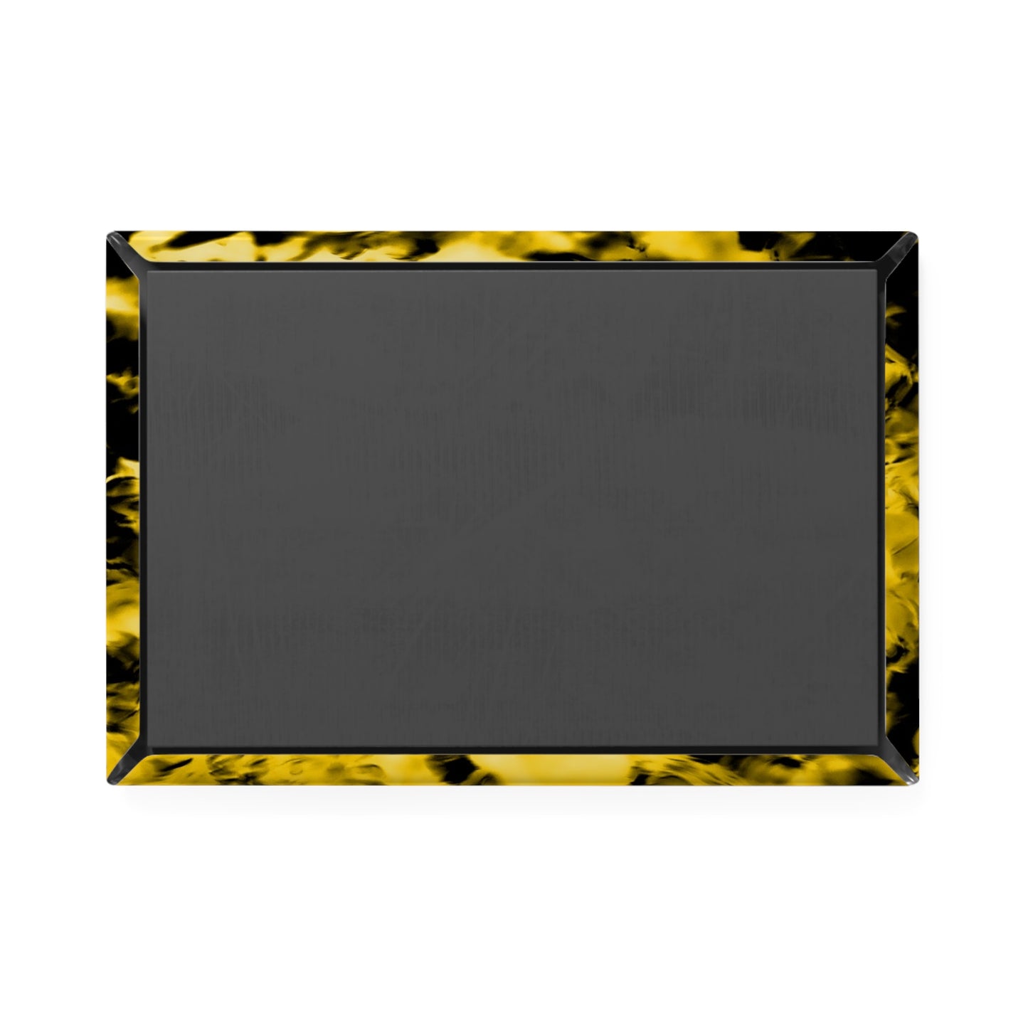Back view of a rectangular button magnet.