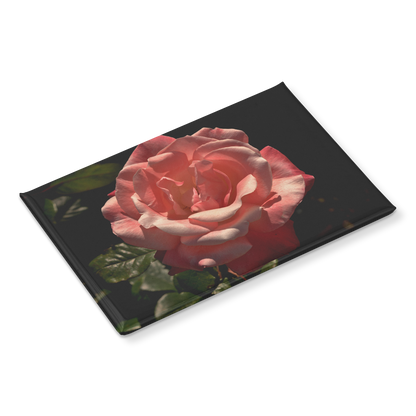 High_Contrast_Pink_Rose_with_Deep_Green__RectangleButtonMagnet_H_Angle_Mockup.png