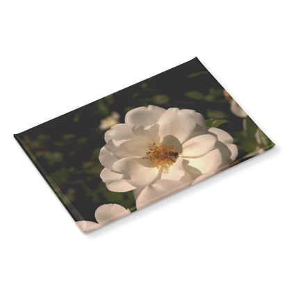 Pure_White_Rose_with_Honeybee_Rectangul_RectangleButtonMagnet_H_Angle_Mockup.png