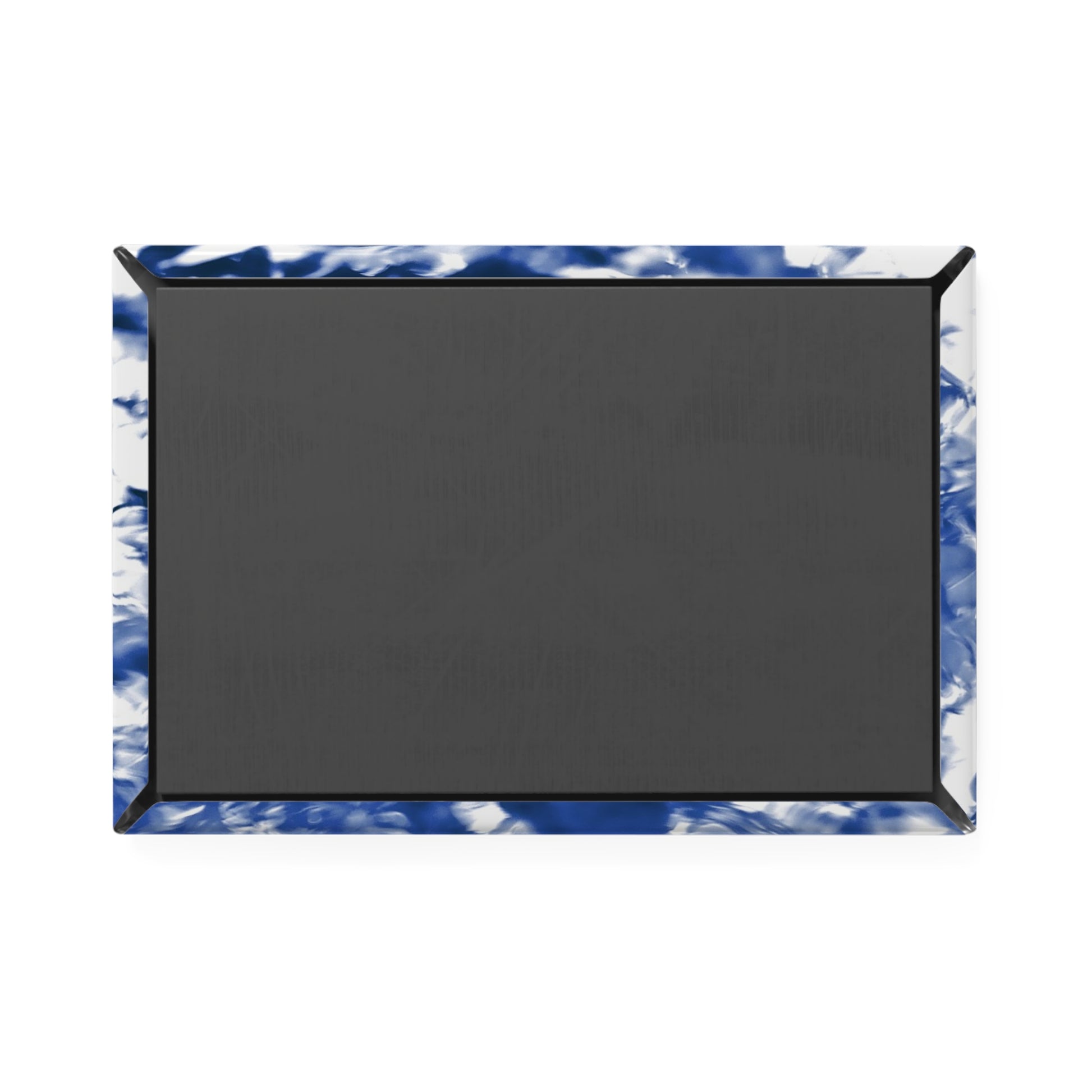 Back view of a rectangular button magnet.