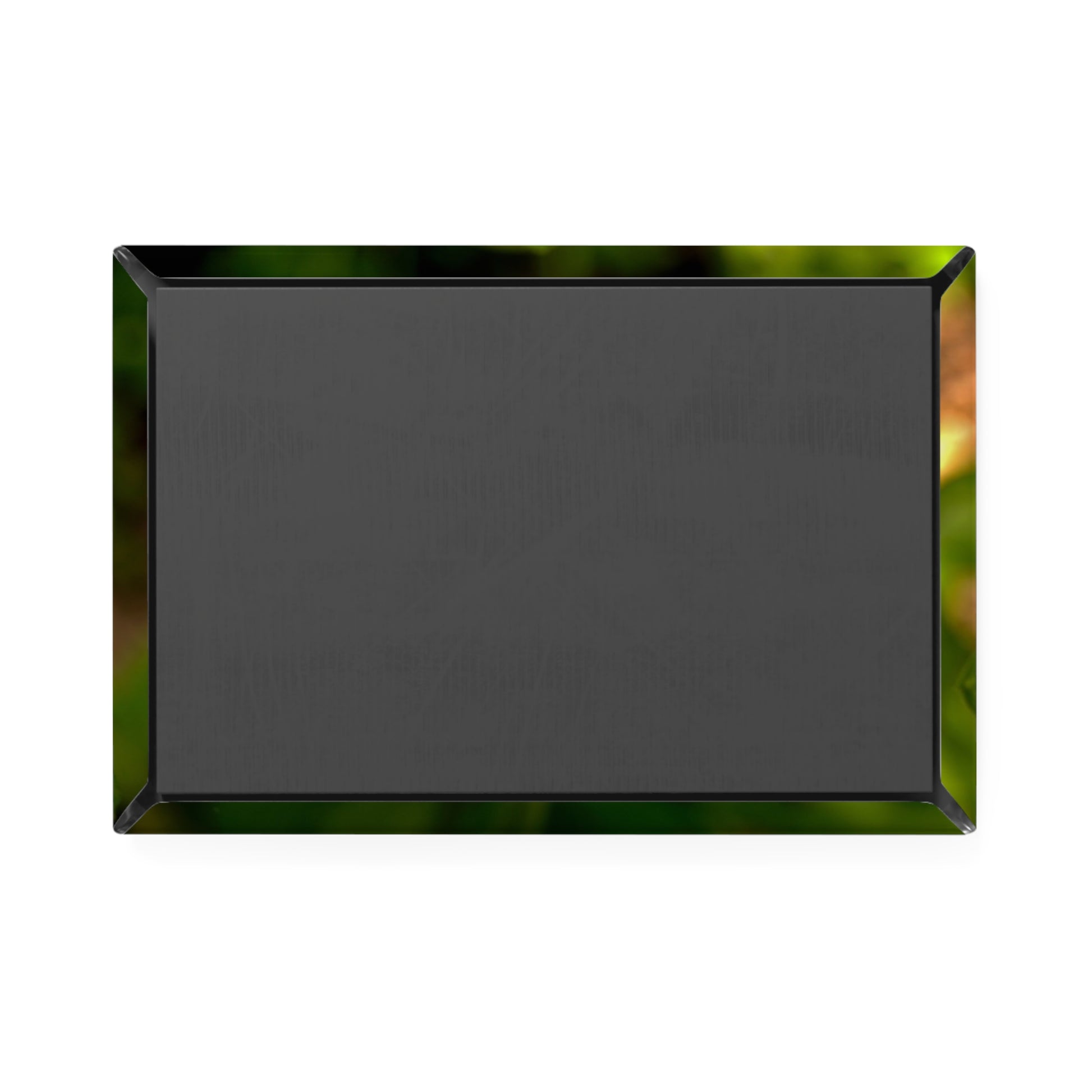 Back view of a rectangular button magnet.