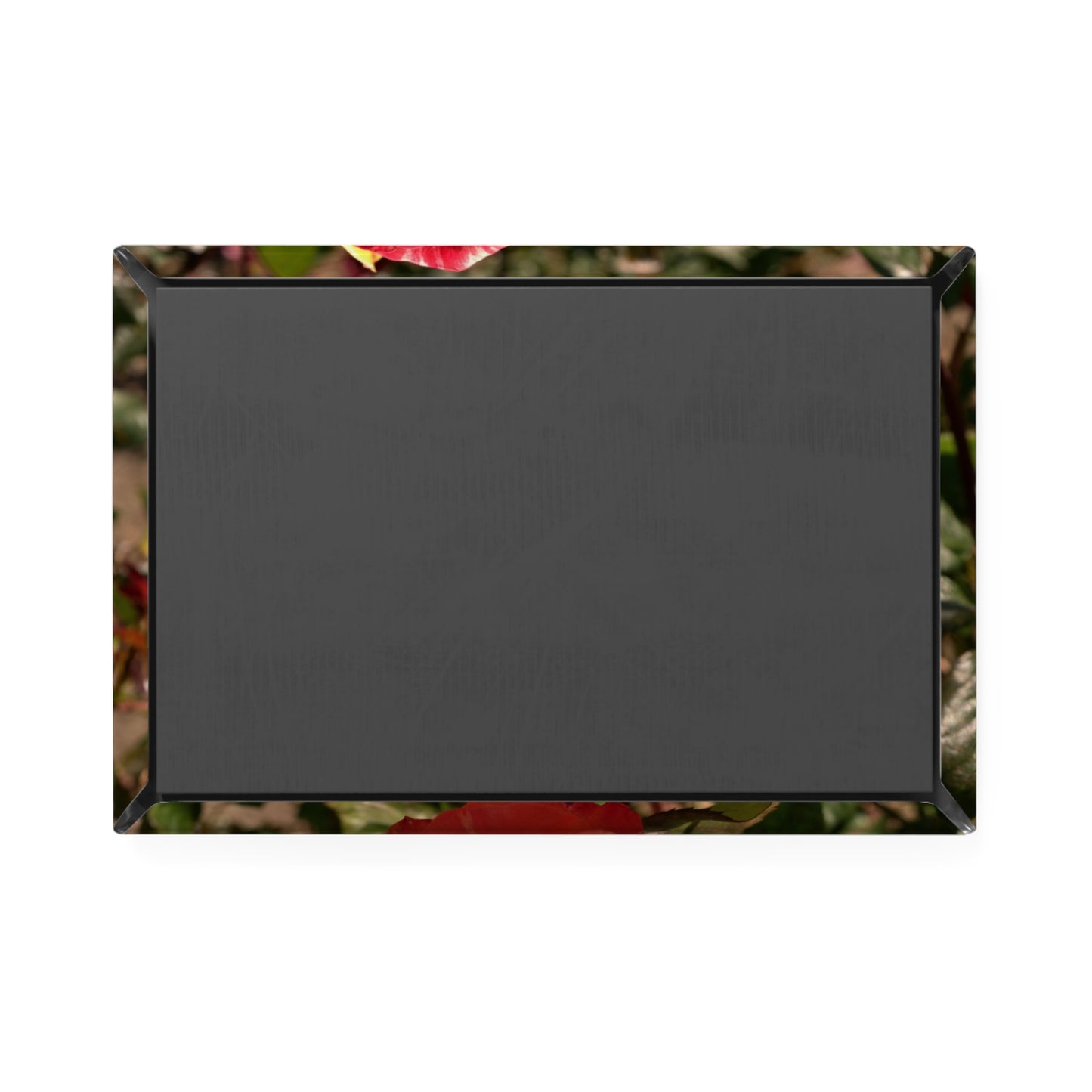 Back view of a rectangular button magnet.