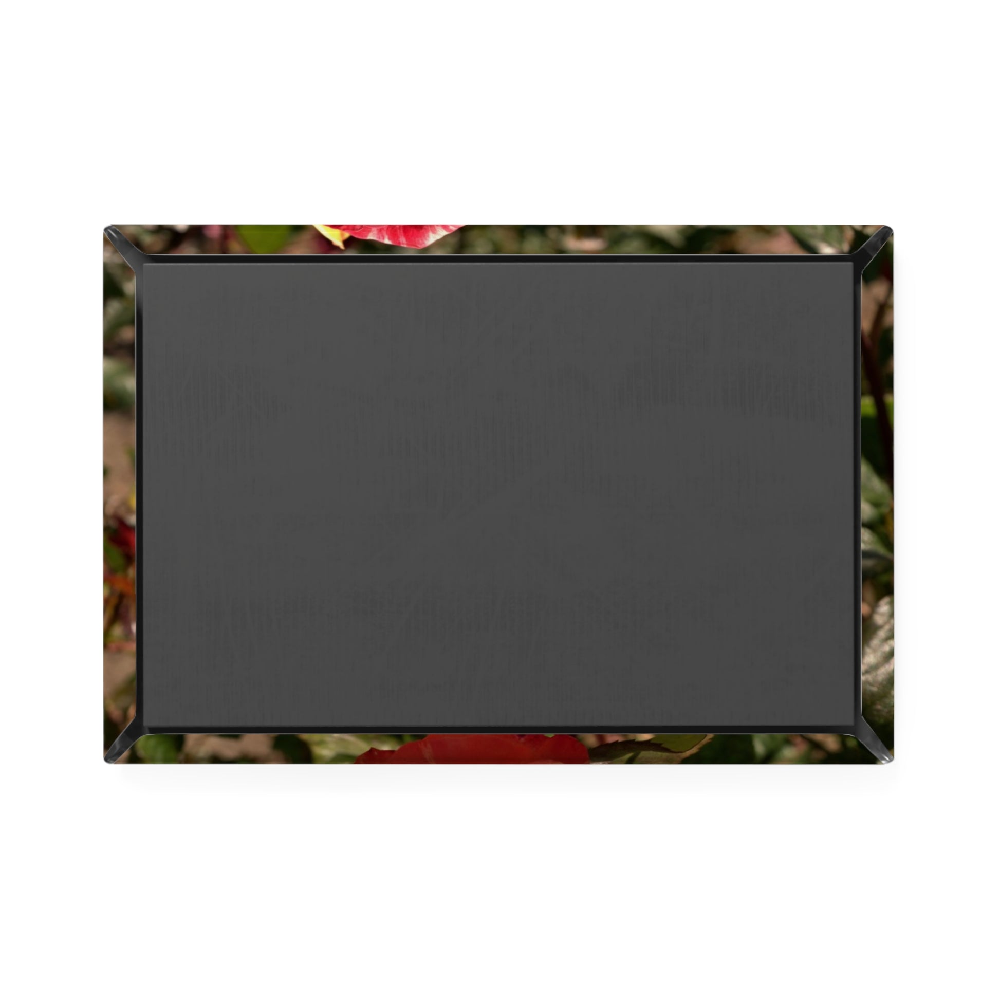 Back view of a rectangular button magnet.