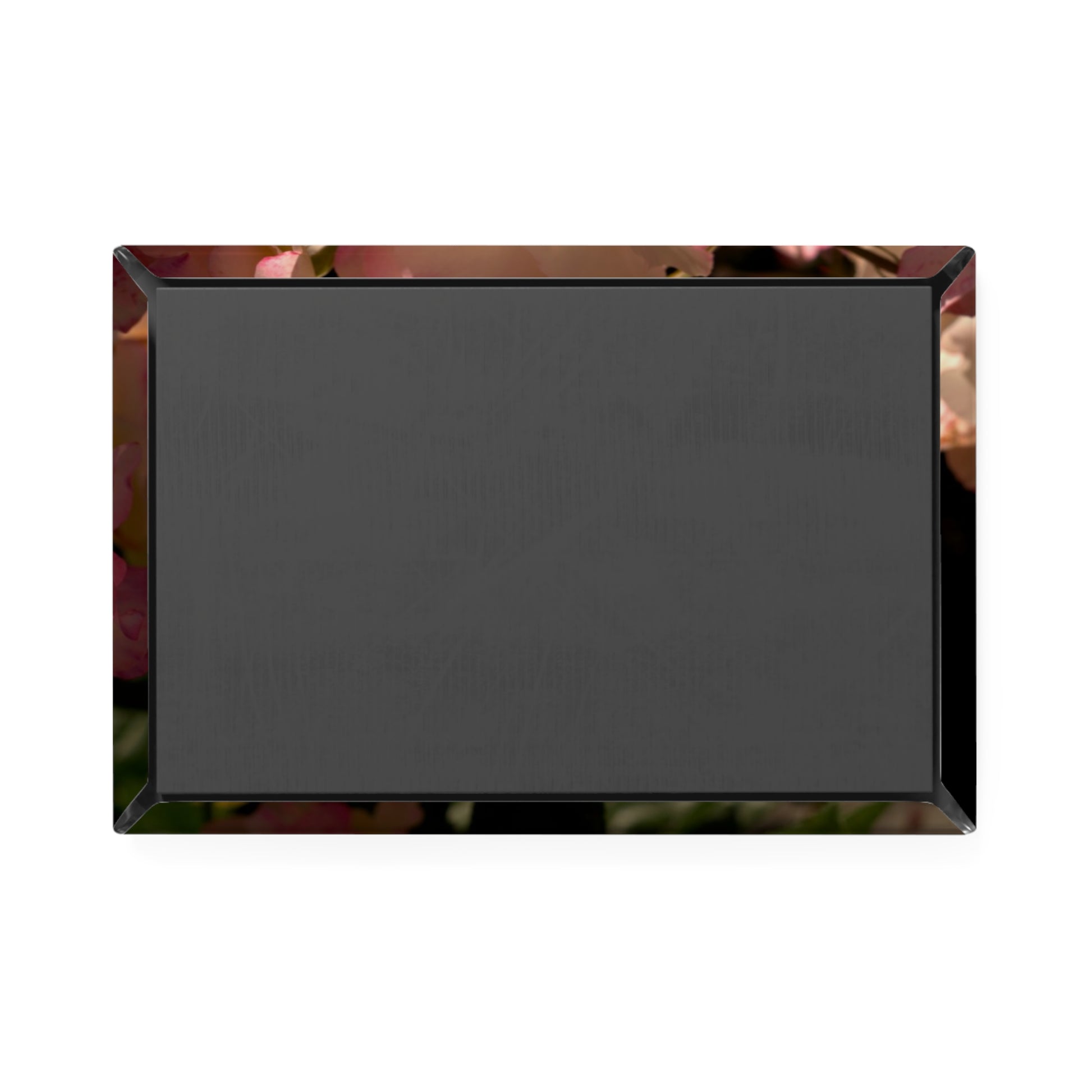 Back view of a rectangular button magnet.