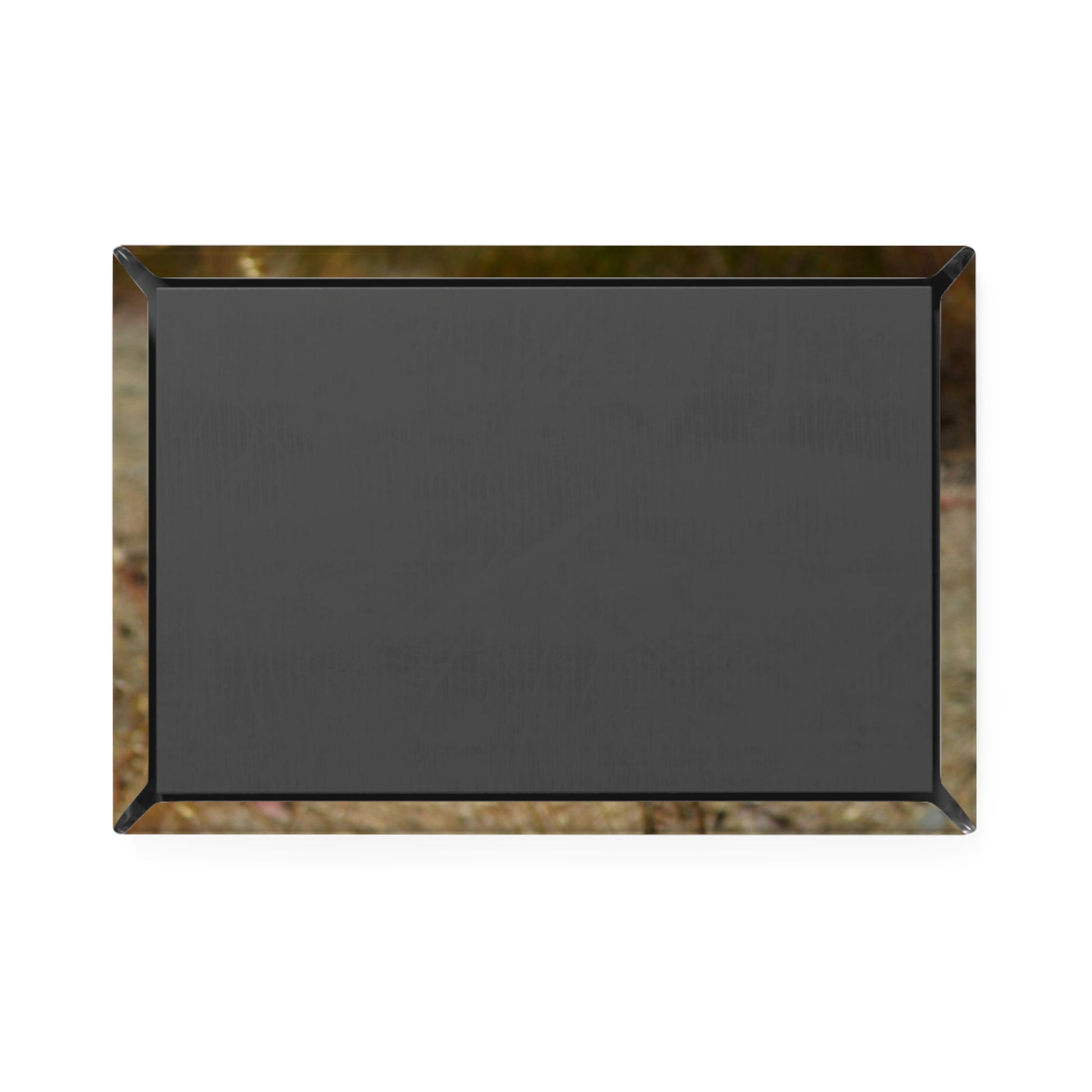 Back view of a rectangular button magnet.