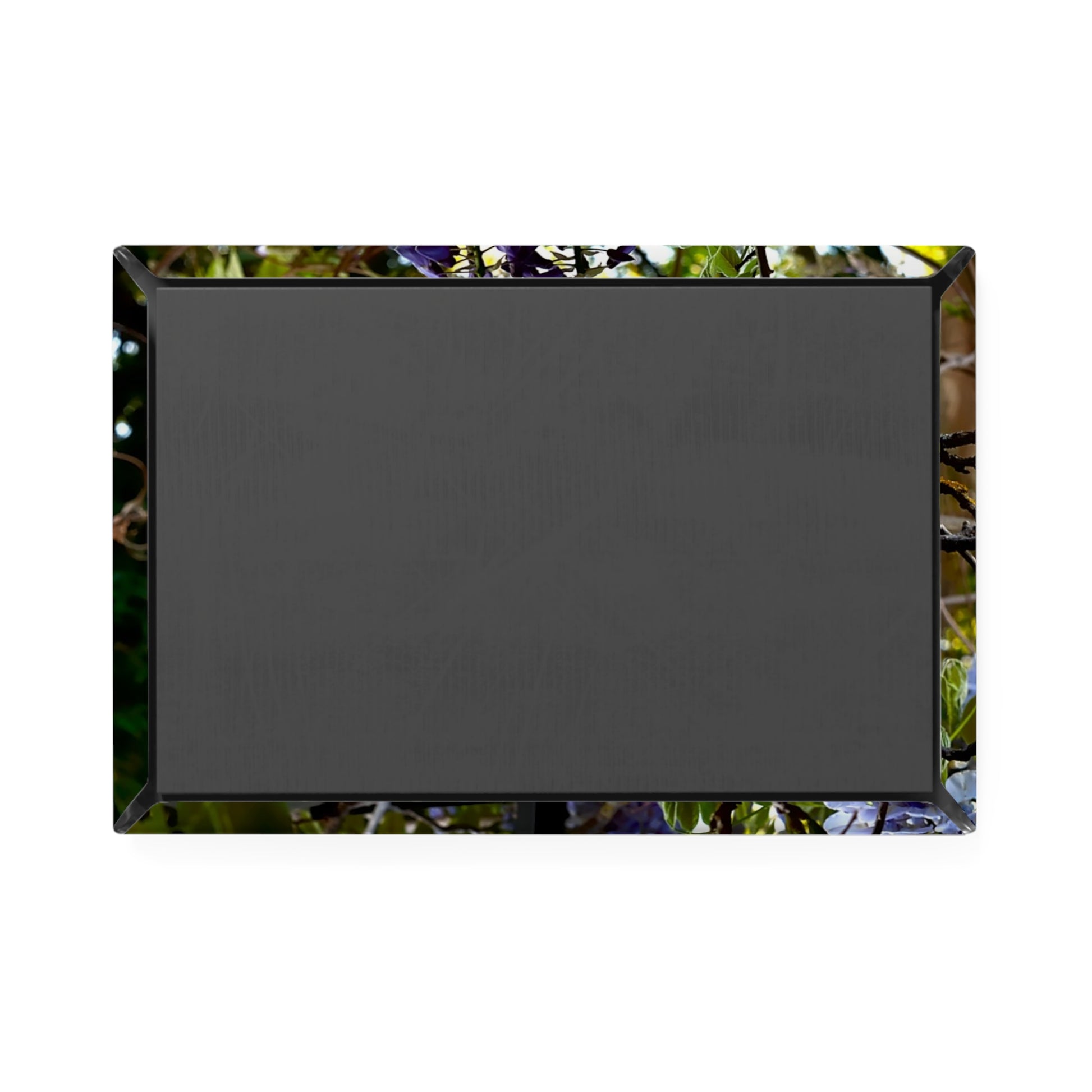 Back view of a rectangular button magnet.