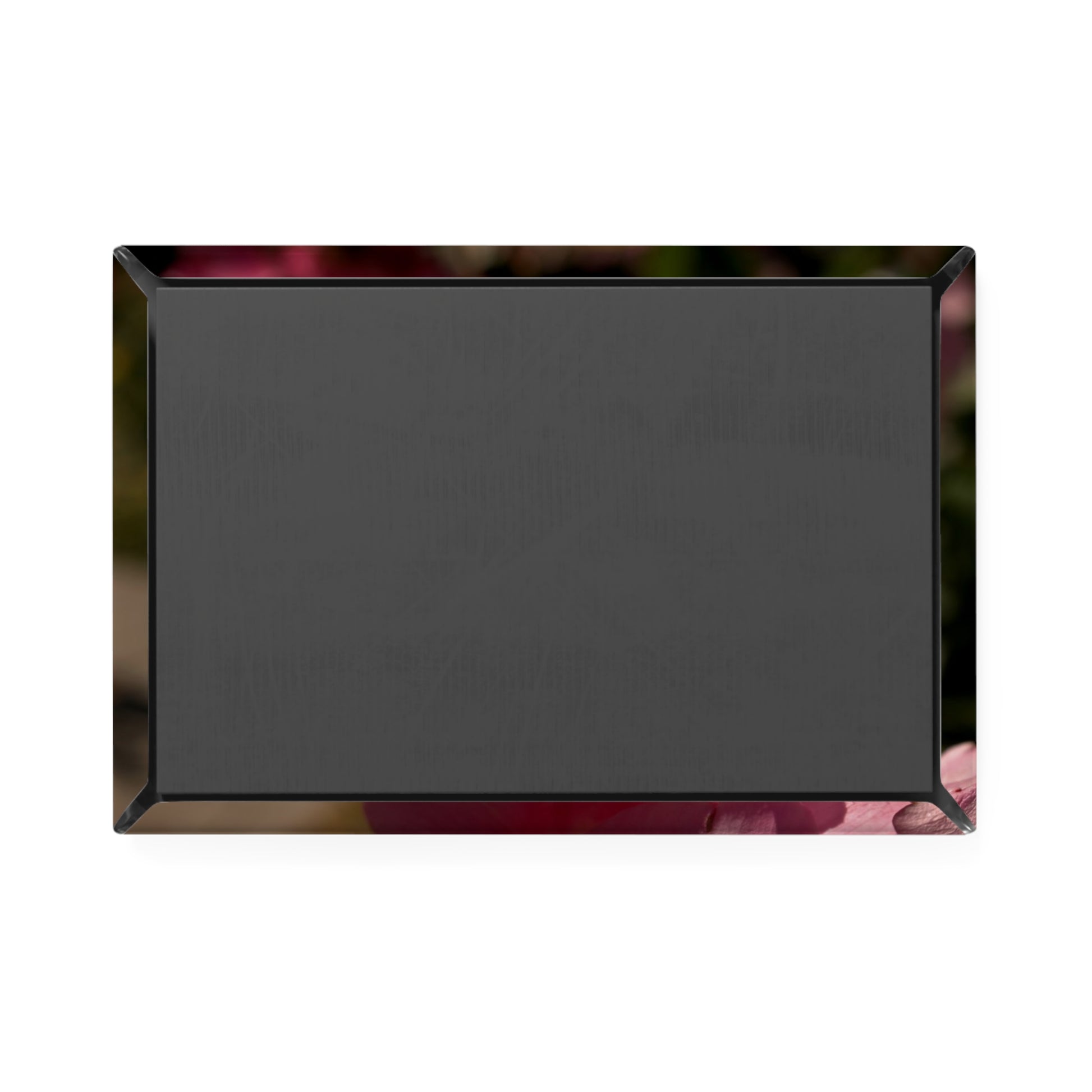 Back view of a rectangular button magnet.