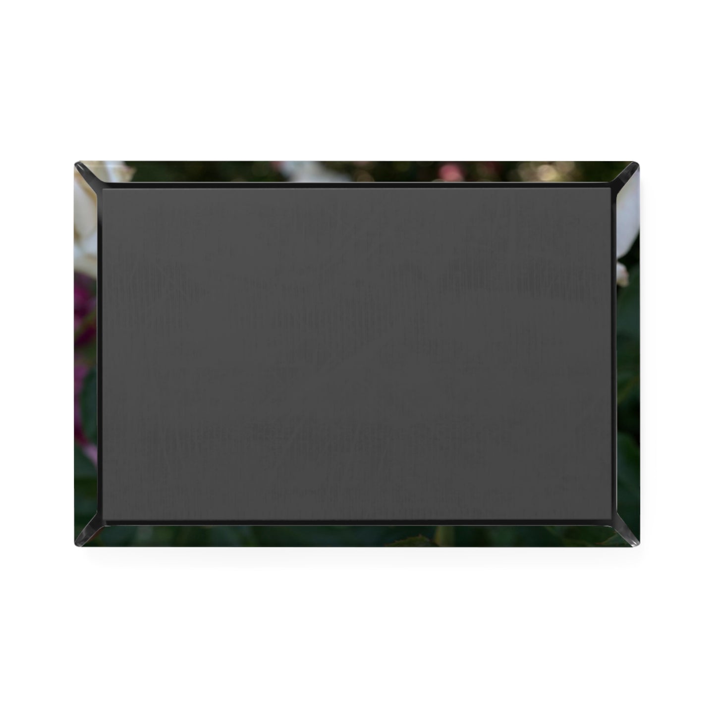 Back view of a rectangular button magnet.