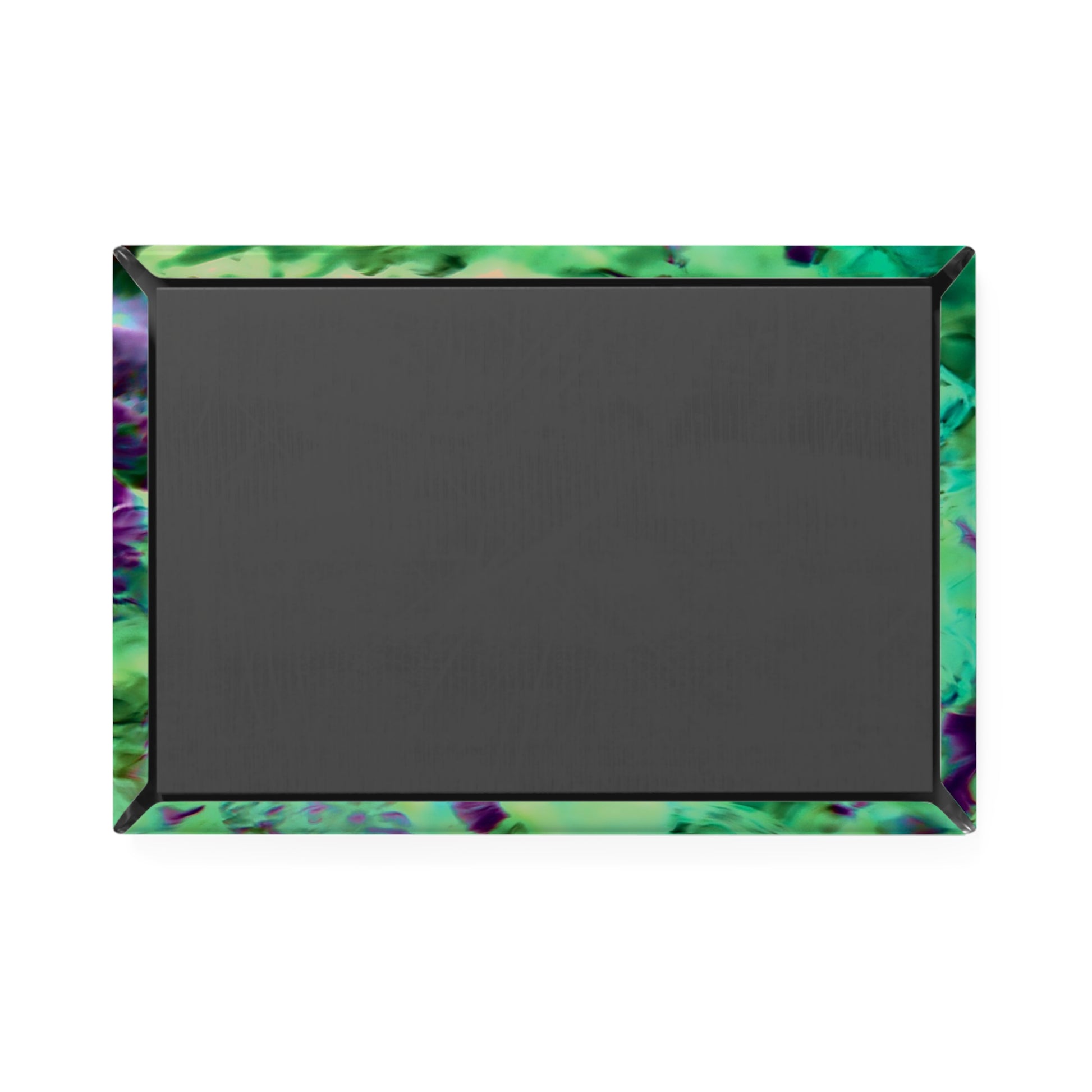 Back view of a rectangular button magnet.
