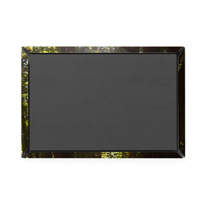 Back view of a rectangular button magnet.