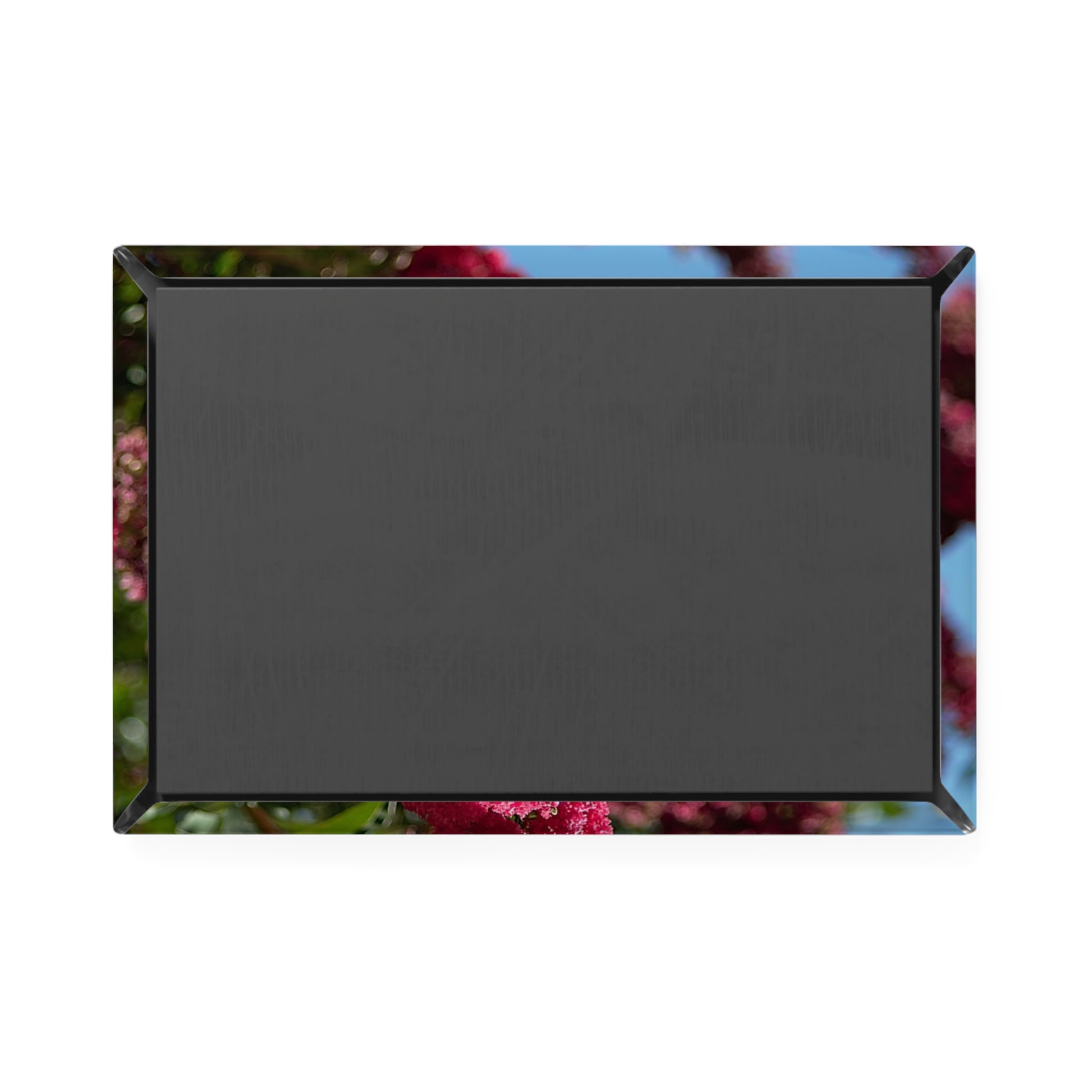 Back view of a rectangular button magnet.
