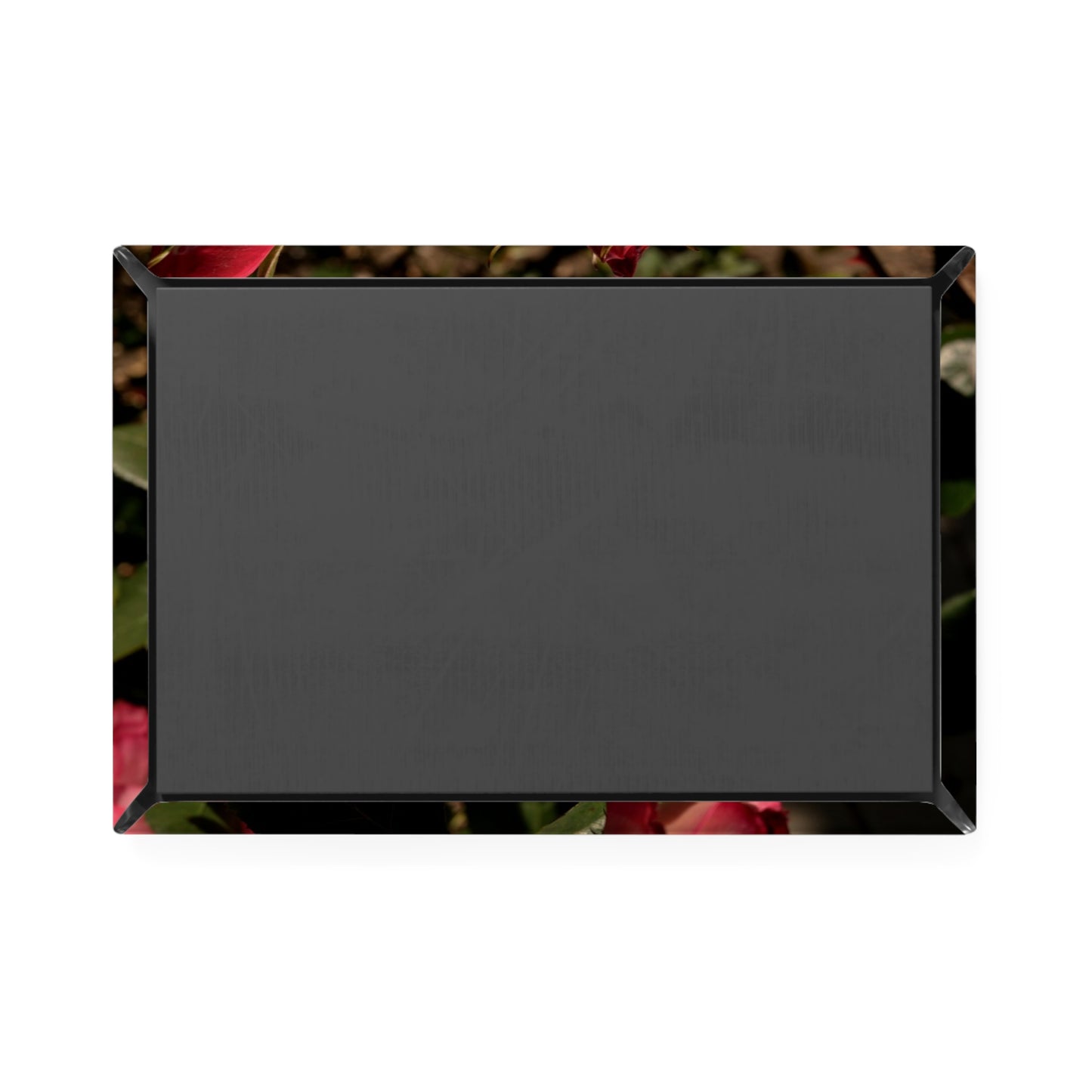 Back view of a rectangular button magnet.