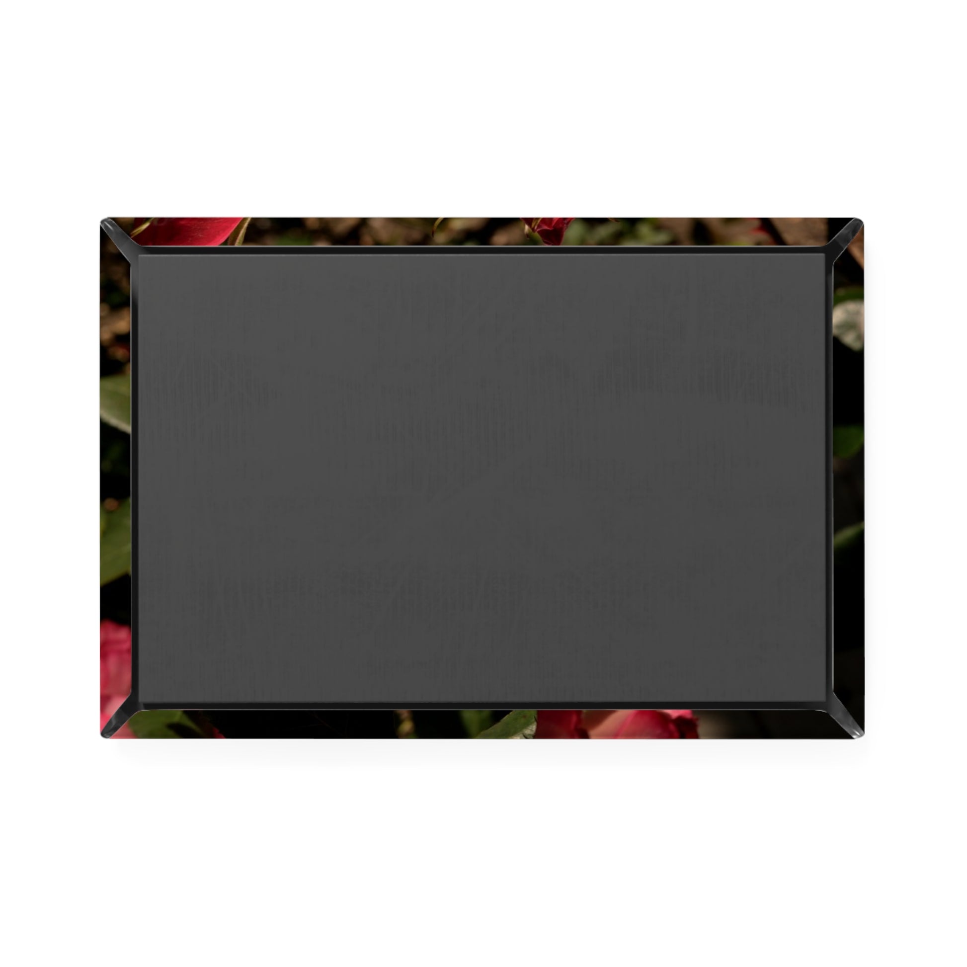Back view of a rectangular button magnet.