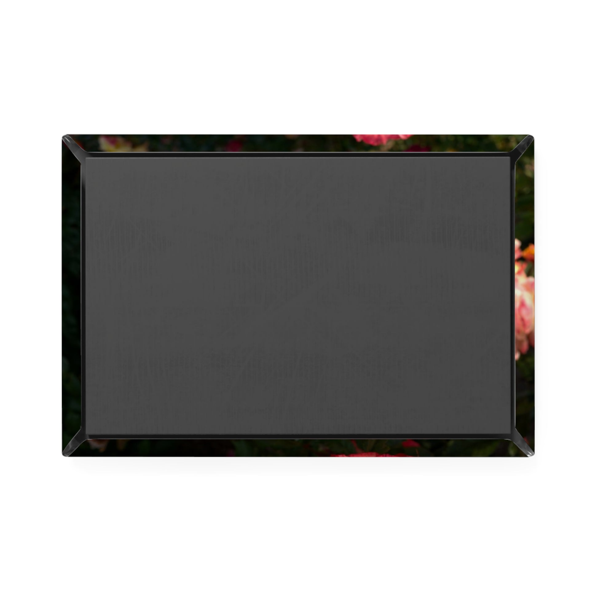 Back view of a rectangular button magnet.