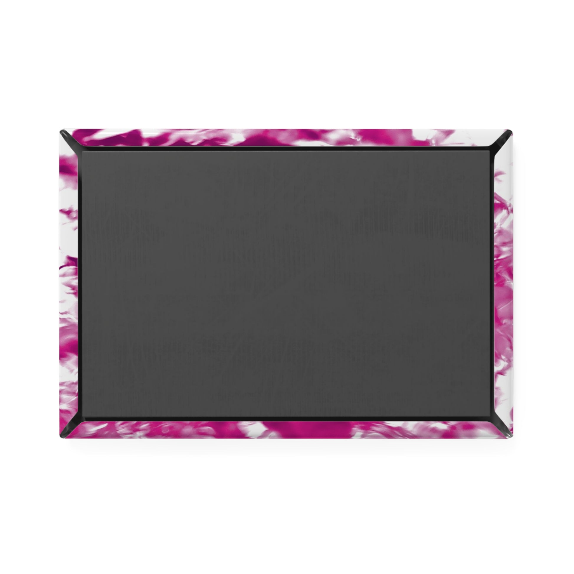 Back view of a rectangular button magnet.